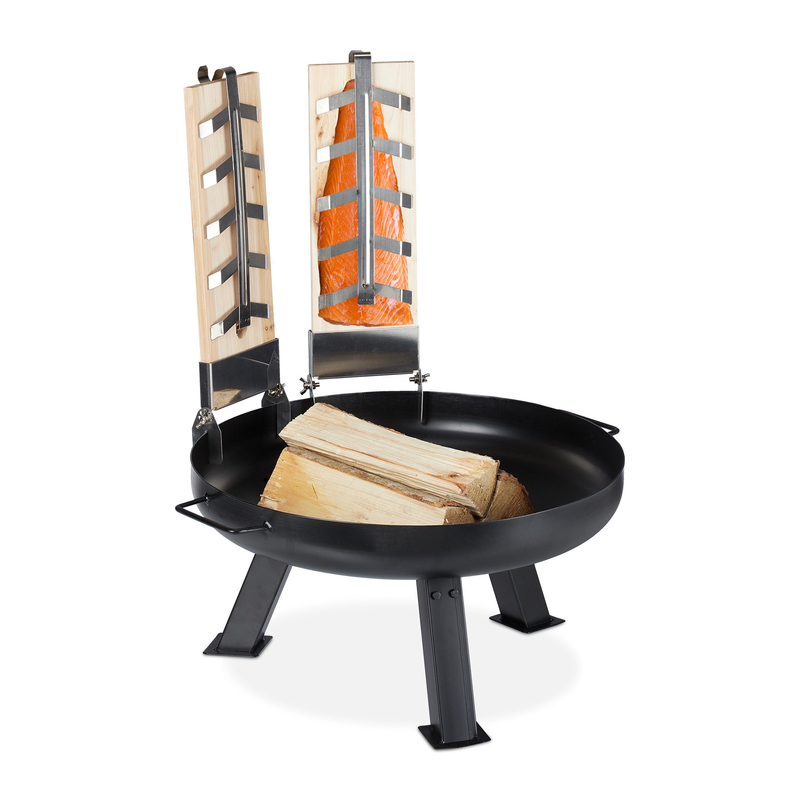 relaxdays Feuerschale »2 Flammlachsbretter mit Feuerschale« online