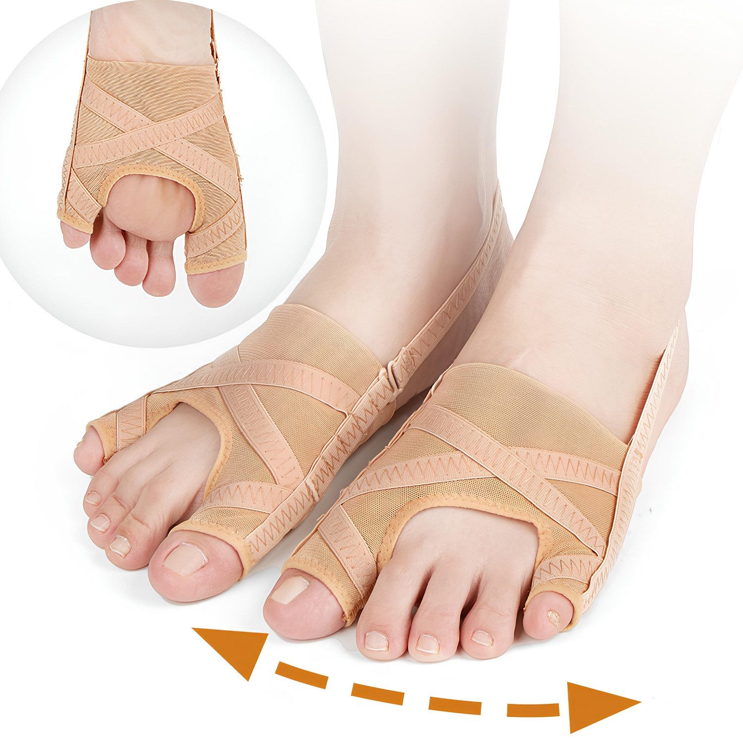 COOL-i ® Hallux-Bandage 1 Paar Hallux Valgus Korrektor, Großzehe Schwanznase Schmerzlinderung, für Damen & Herren