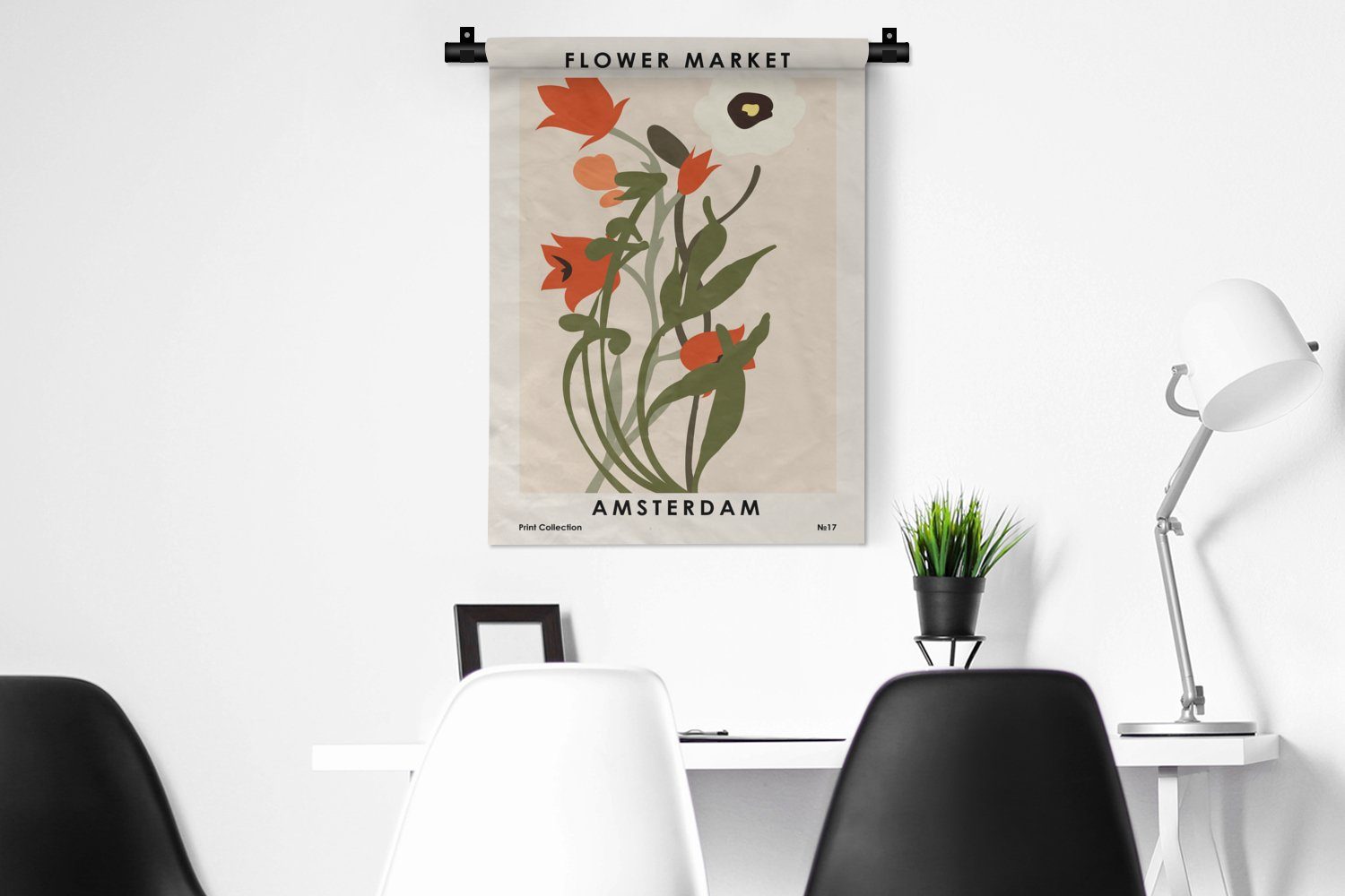 Tapisserie, Pflanzen - MuchoWow Amsterdam, der Pastell Zitate Blumen - für Wand, an Wanddekoobjekt Schlafzimmer - Wohnzimmer, - Deko