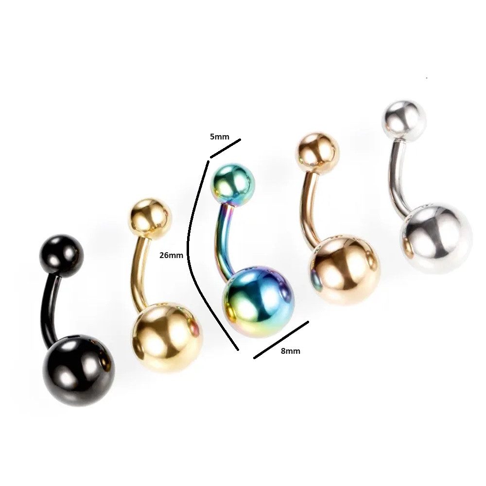Bauchnabelpiercing Bauchnabel Piercing Kugeln mit bunten Farben robust rostfrei