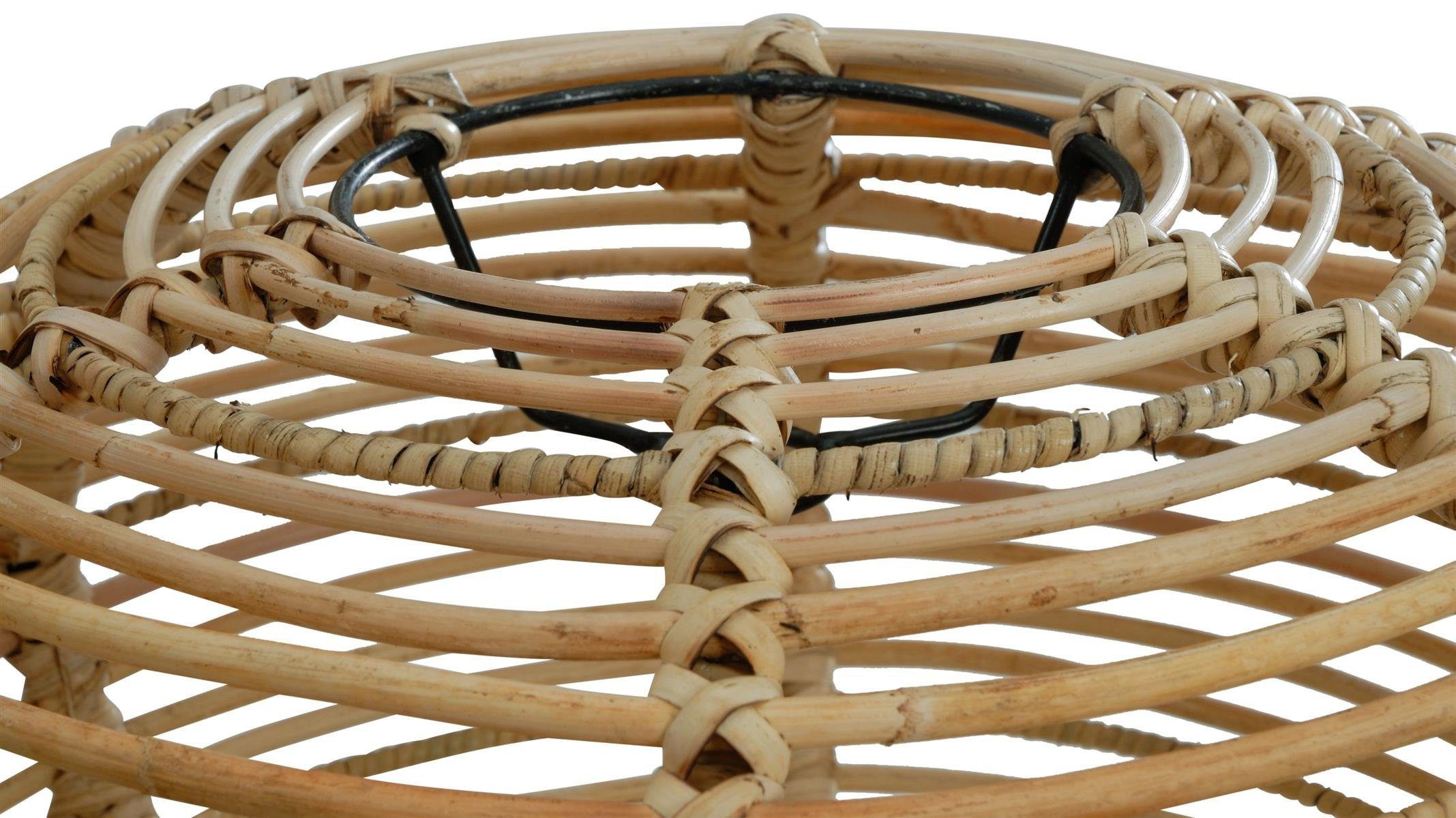 Krines Home Lampenschirm Lampenschirm Retro echtes Rattan Gestäbter Design Hängelampen Ø40cm, ohne Fassung Schirm für Deckenlampen Deckenleuchten