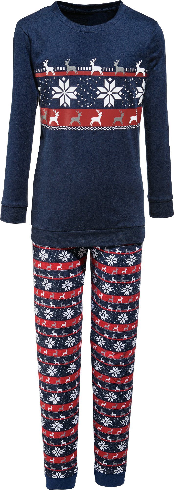 Erwin Müller Pyjama Kinder-Schlafanzug Single-Jersey gemustert/Tiermotive
