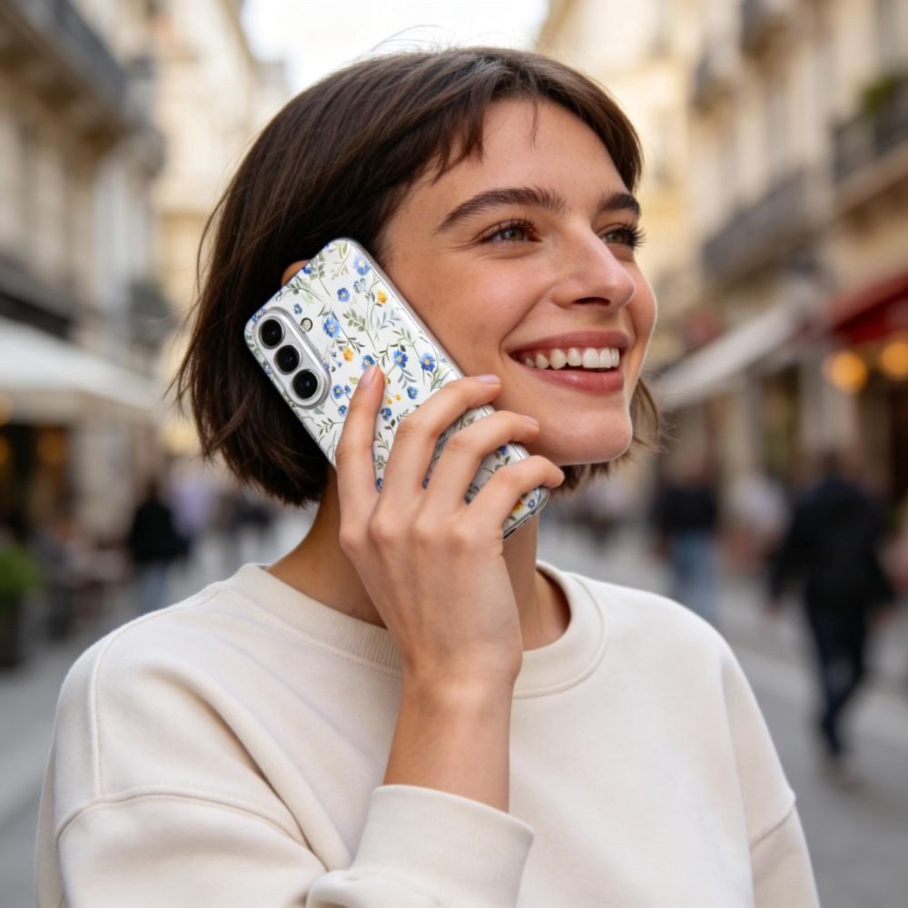 TECH PROTECT Handyhülle Schutzhülle Blumenmuster Smartphonehülle, transparent, Blumenmotiv, TPU, erhöhte Ränder