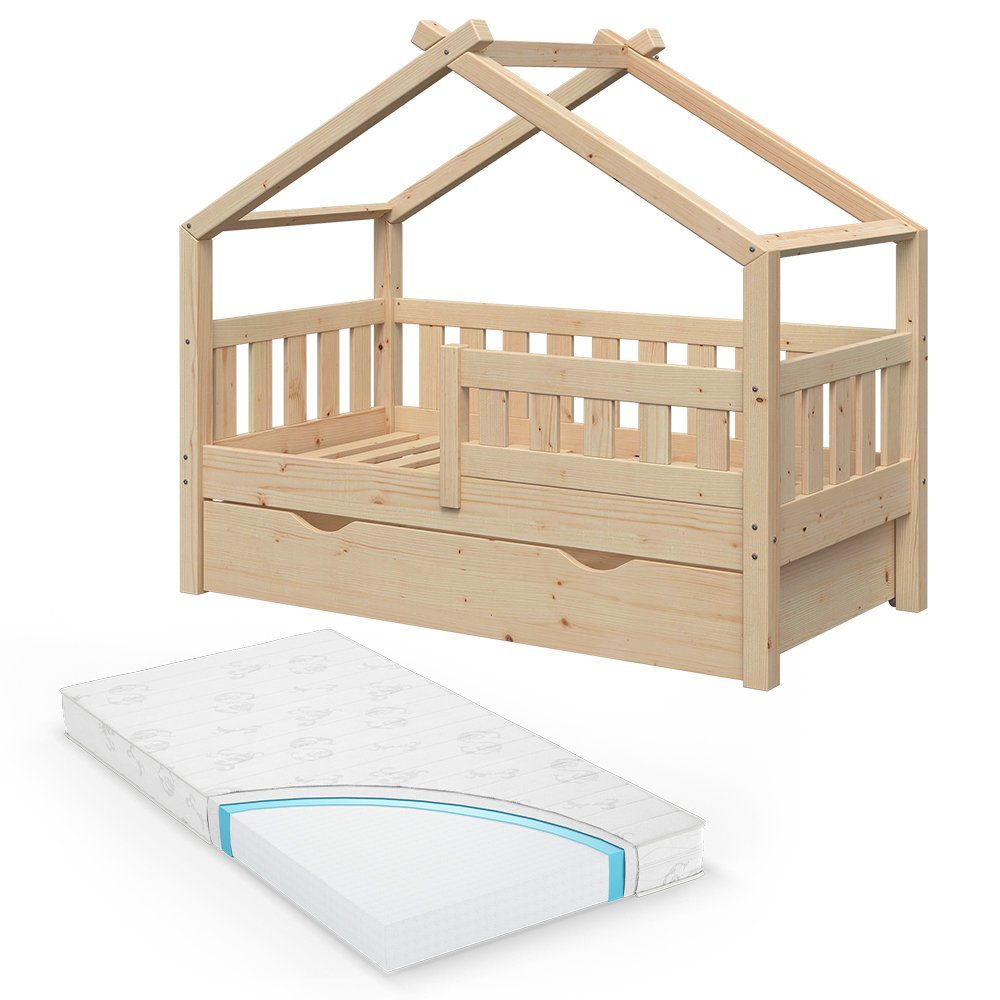 VitaliSpa® Hausbett Design, Naturholz, 70x140 cm günstig online kaufen