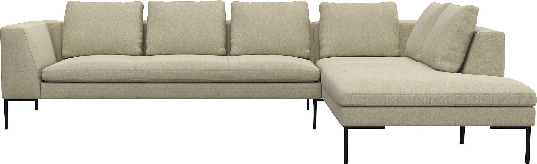 FLEXLUX Ecksofa Loano, superbequemer Sitzkomfort durch Kaltschaum im Sitz, L-Form, modernes Sofa, frei im Raum stellbar, lose Kissen, hoher Fuß