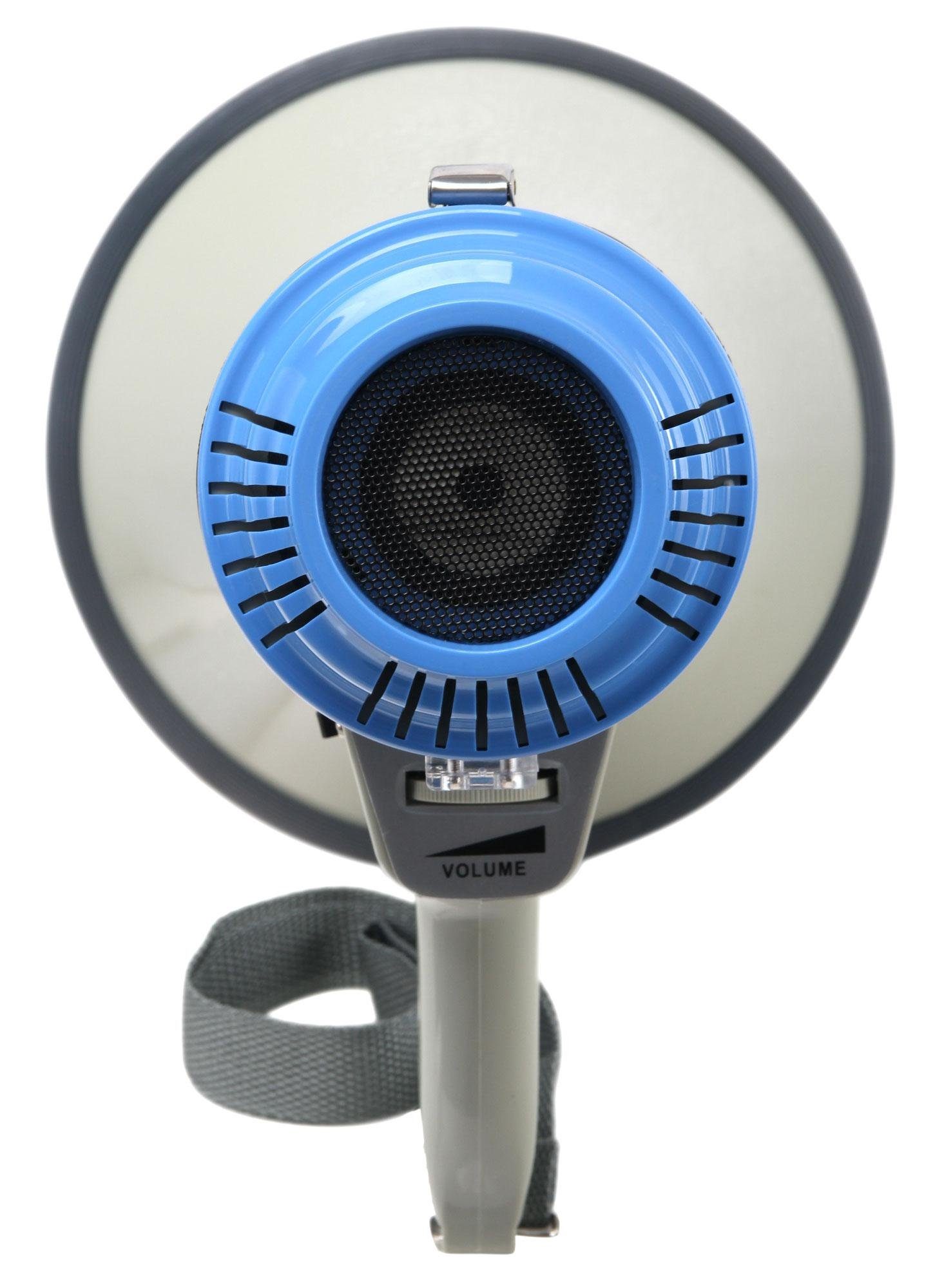 McGrey Megafon Megaphon - Lautsprecher Sprachrohr, 25 Watt RMS bis zu 1km Reichweite, robuste Bauweise, (MP-200RS, Inkl. Tragegurt), Sirene- und Whistle-Funktion