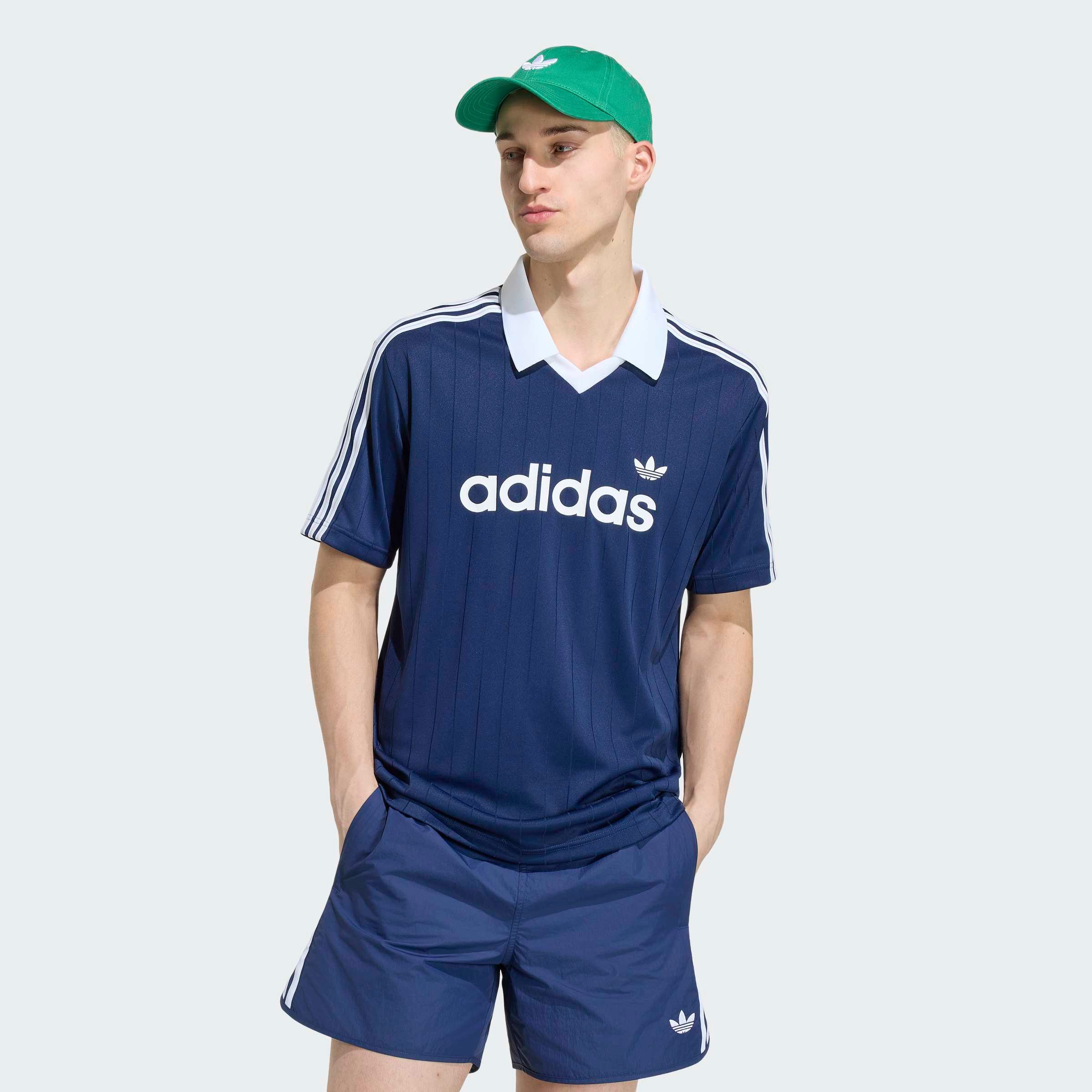 adidas Originals Poloshirt PINSTR JSY sportlicher Stil, ohne Verschluss, aus Polyester, Kurzarm