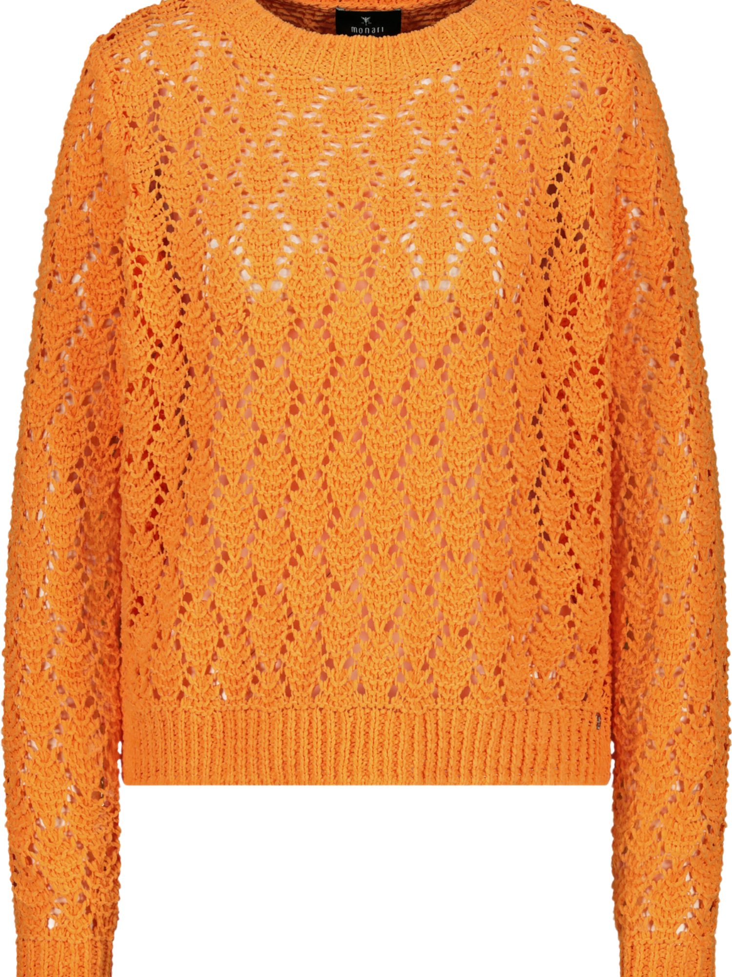 Monari Langarmshirt orange,Casual,Polyester,Unifarben,Rundhals,Lang,Gerade