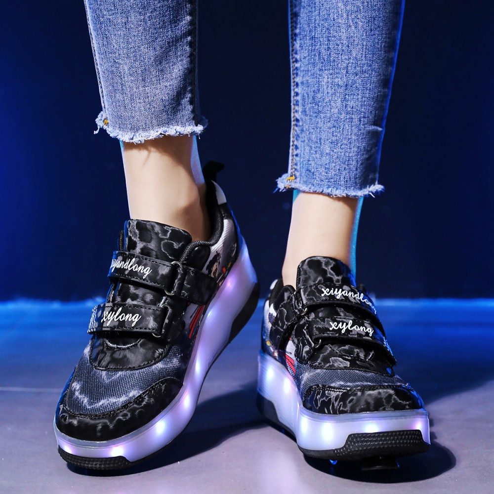 HUSK'SWARE Rollschuhe, (Vielseitige Anpassungsmöglichkeiten, strapazierfähig und langlebig, Komfortabel und atmungsaktiv, Coole LED-Beleuchtung), Rutschfeste und strapazierfähige Sohle