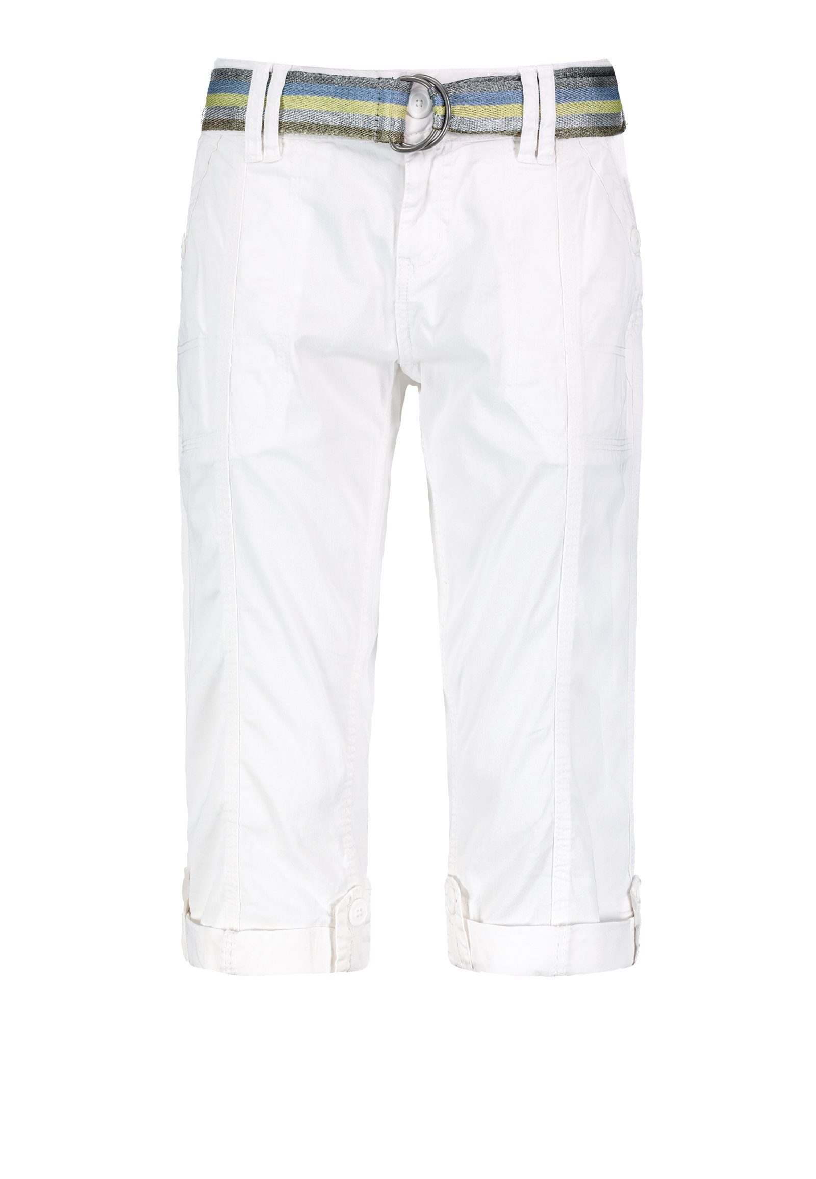 Fresh Made Caprihose Damen Caprihose Sommerhose mit buntem Gürtel Capri kurze Hose Sommerfarben – Bild 5 von 5