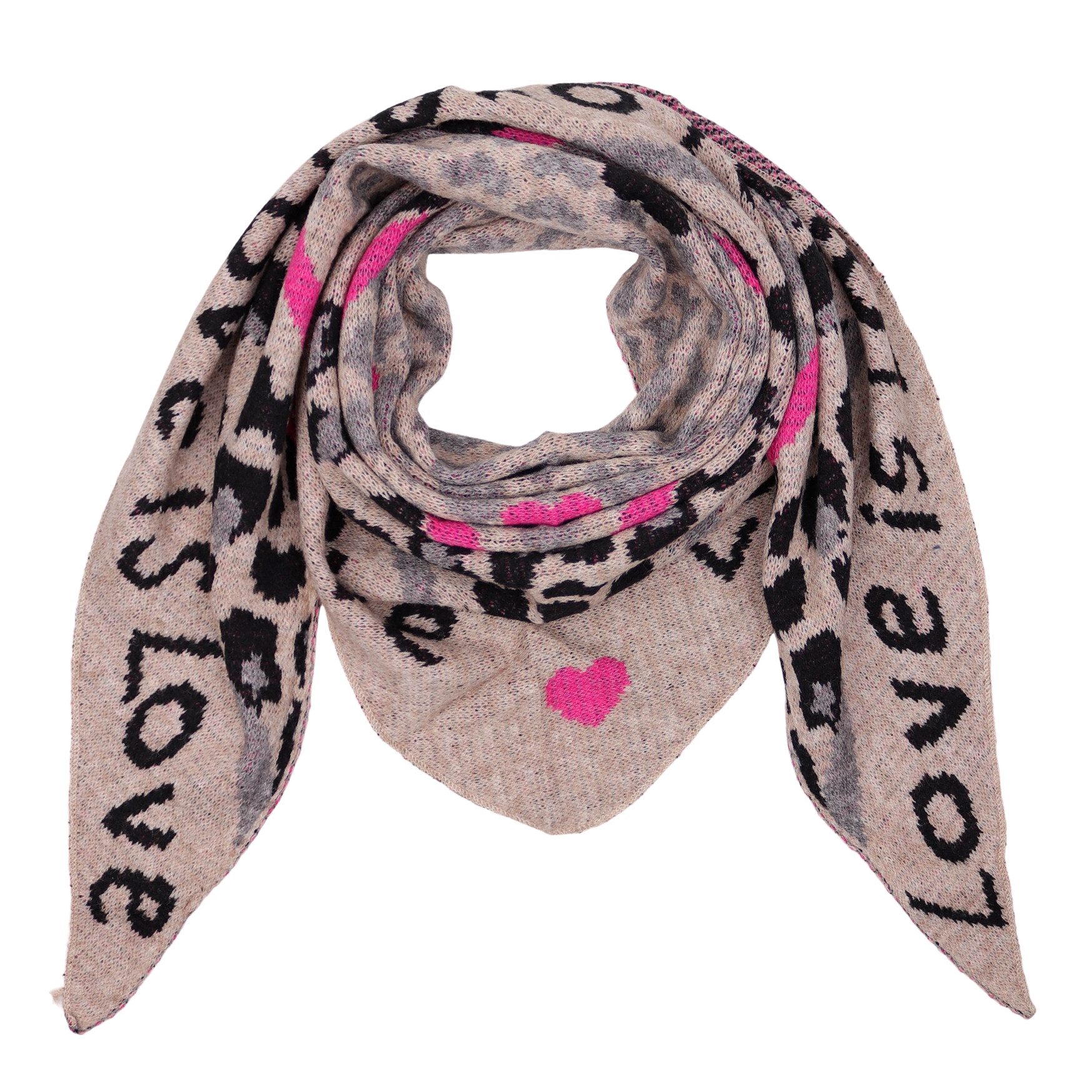 MIRROSI Dreieckstuch kuschliger und warmer Dreiecksschal ca.180x80 cm, (Leo Muster; ca. 220 Gramm; Neue Kollektion Herbst/Winter 2025), Trendiges LEO-Design, wärmend & weich