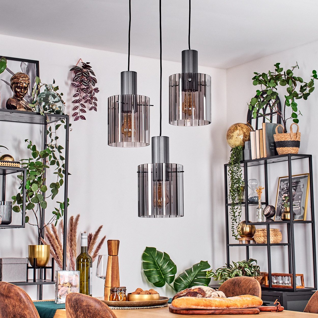 hofstein Hängeleuchte Hängelampe aus Metall/Glas in günstig online kaufen
