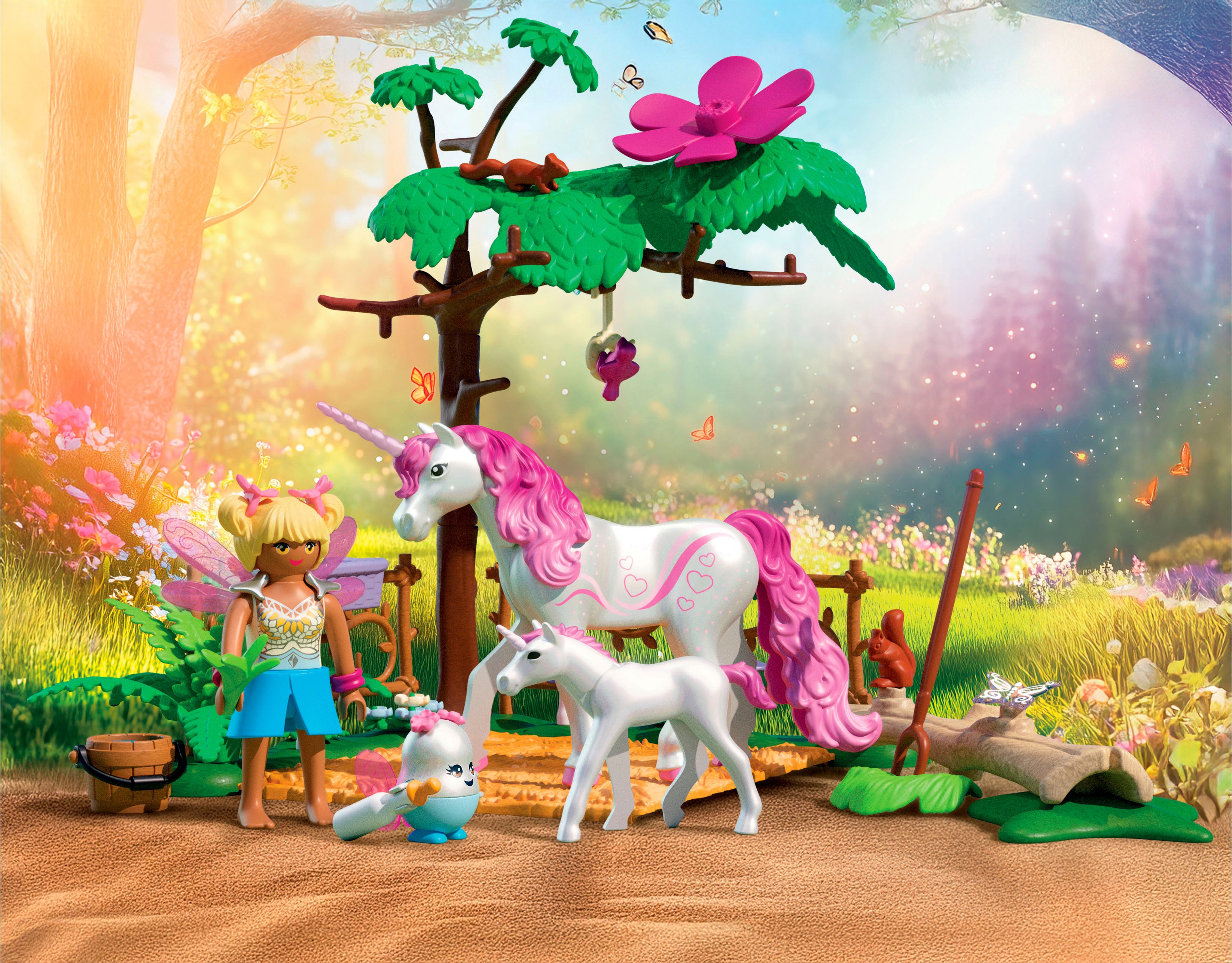 Playmobil® Zauberhafter Einhorn-Stall für Mama und Fohlen (71839), Princess Magic Konstruktions-Spielset, (66 St), Made in Europe