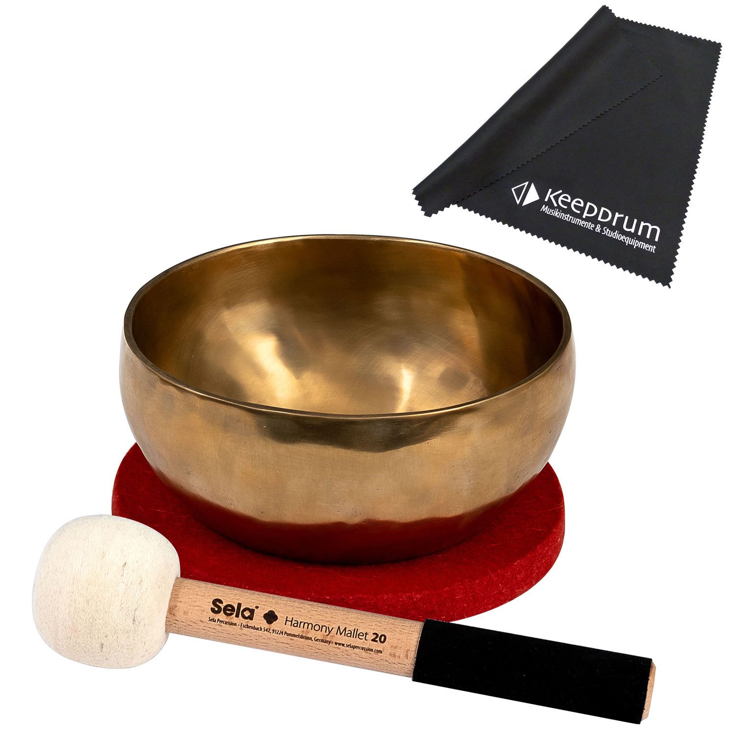 Sela Klangschalen Sela Klangschale se262 Harmony 17 mit Schlägel und Mikrofasertuch,Harmony Singing Bowl, 17 cm mit Schlägel, mit Mikrofasertuch
