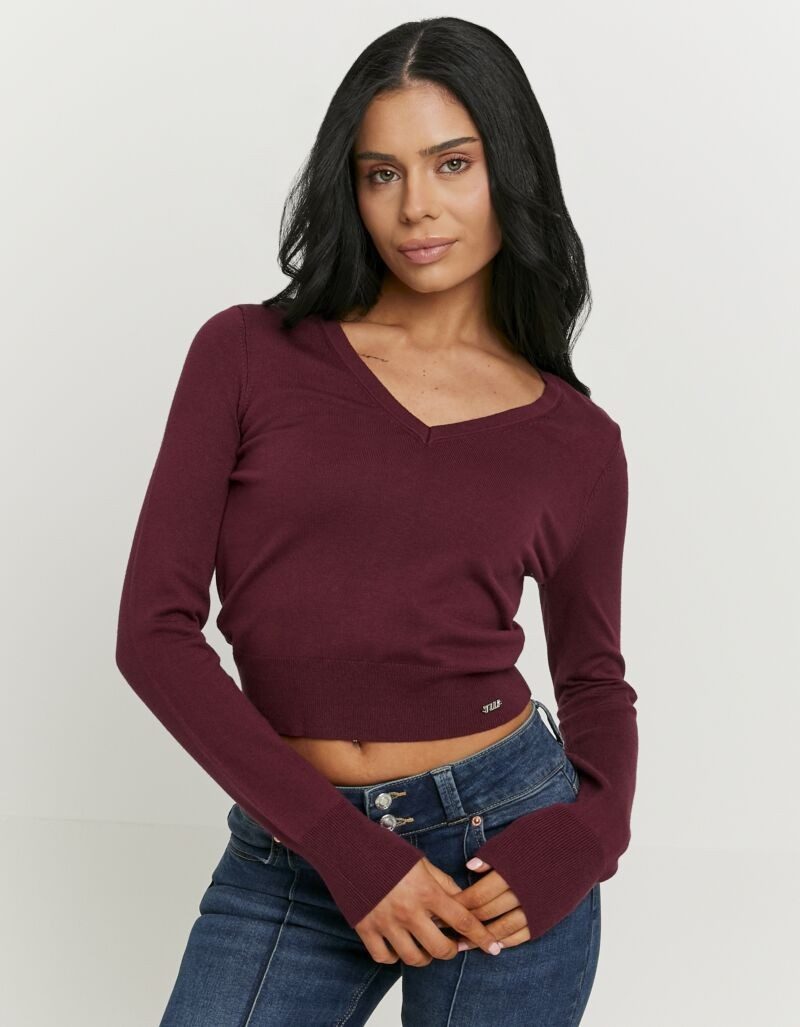 Tally Weijl Strickpullover SPUVISMARTI Viskosemischung, Basic, kürzer geschnitten