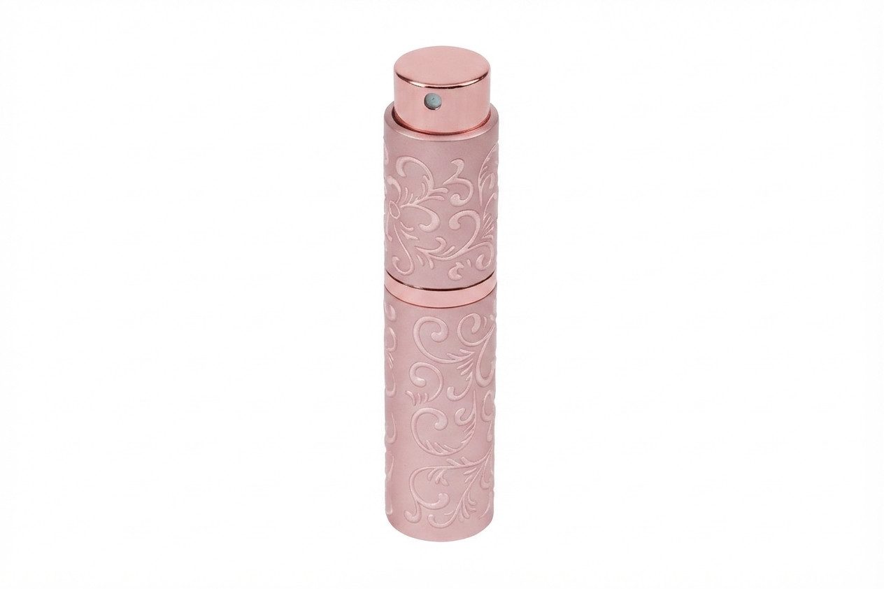 Fantasia Beauty Parfümzerstäuber Taschenzerstäuber, Aluminium, Pink, für 8 ml (1 St), Aluminium, Glaseinsatz, eindrehbarer Zerstäuberkopf, für 8 ml