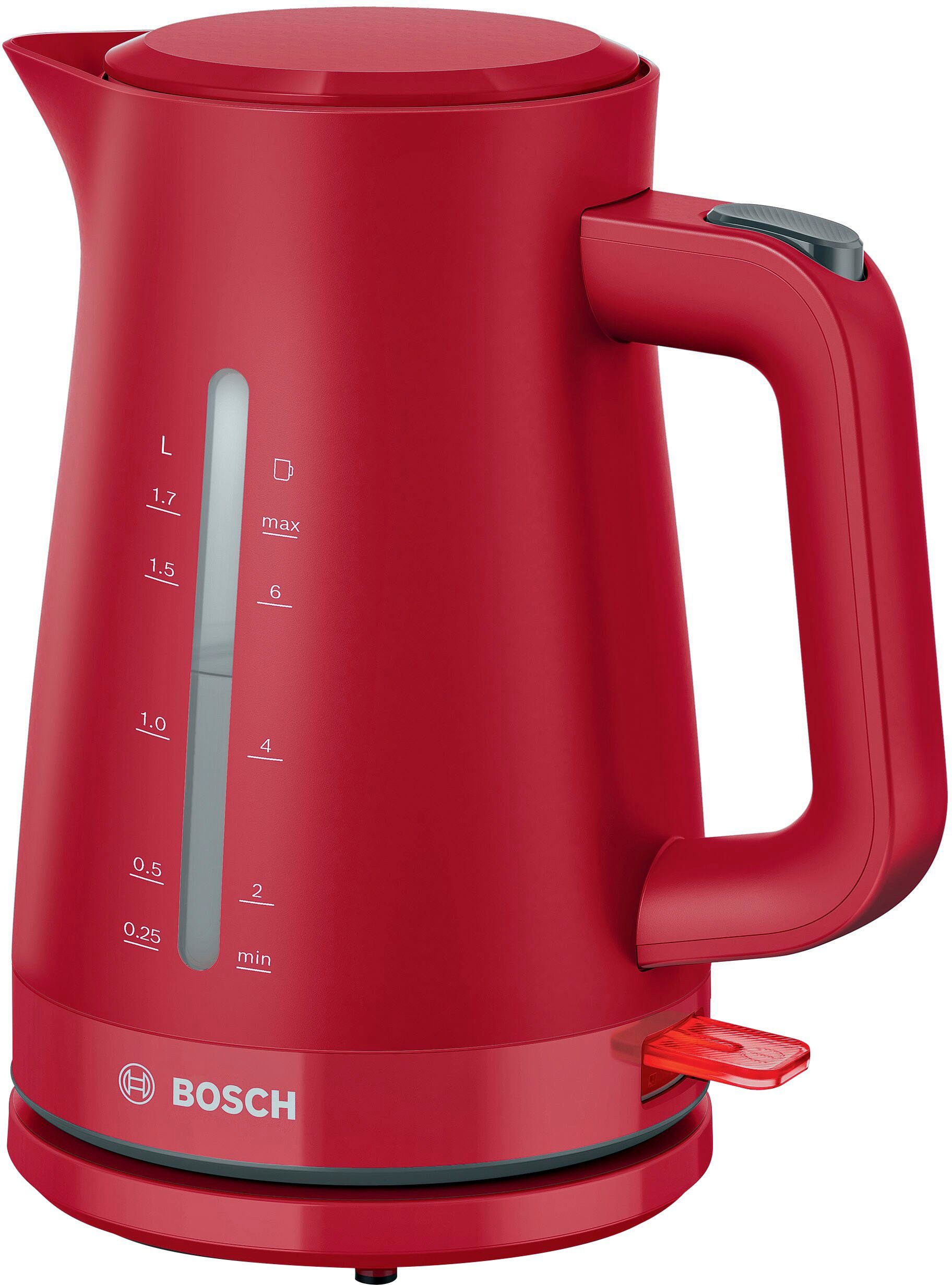 BOSCH Wasserkocher MyMoment TWK3M124, 1,7 W, 2400 l, beidseitige Tassenanzeige, Abschaltautomatik, Wasserstandsanzeige