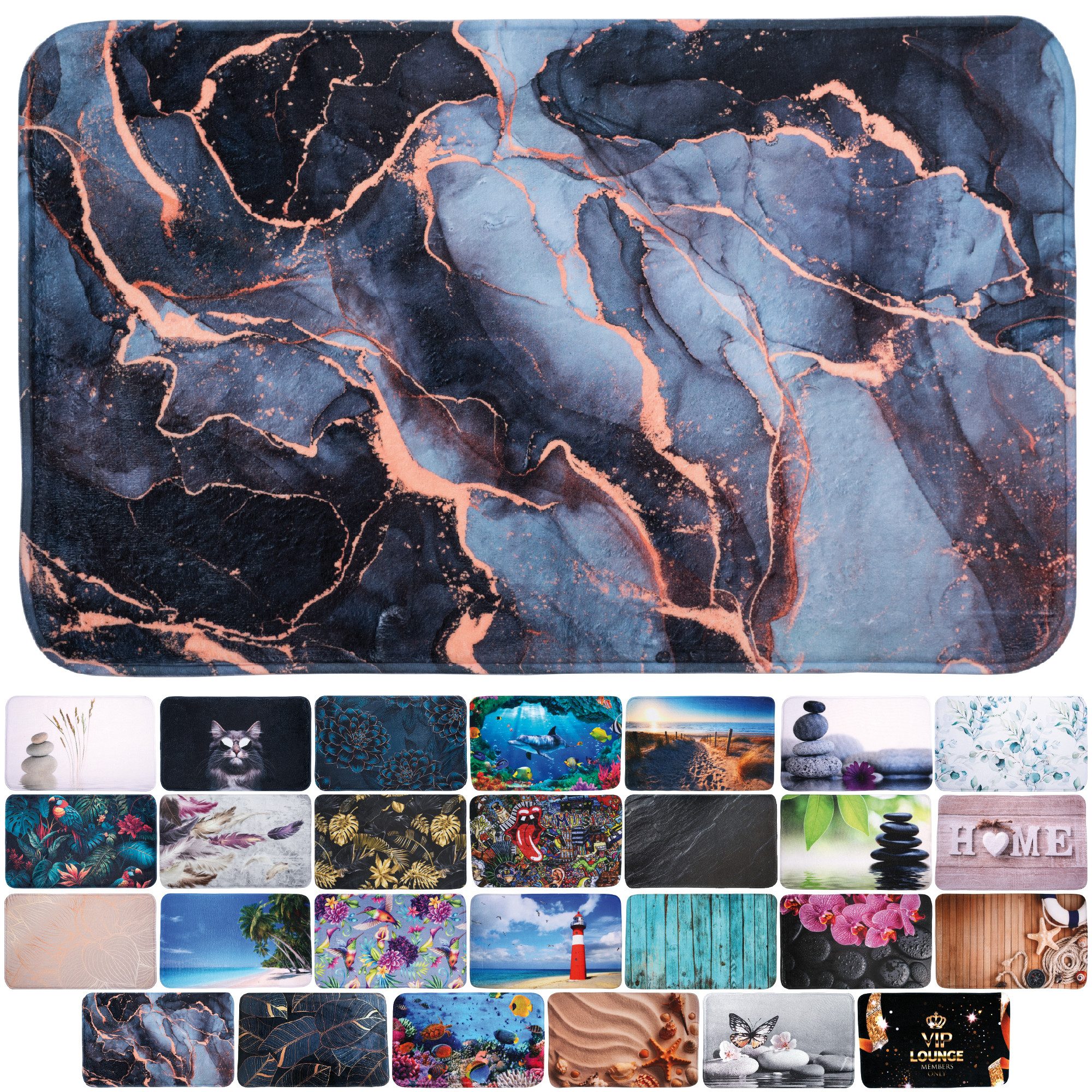 Sanilo Badematte mit Motiv, viele schöne Badteppiche zur Auswahl, rutschhemmend beschichtet, waschbar, schnelltrocknend, Polyester, rechteckig, sehr weich, hochwertig & modern, 50 x 80 cm oder 70 x 110 cm