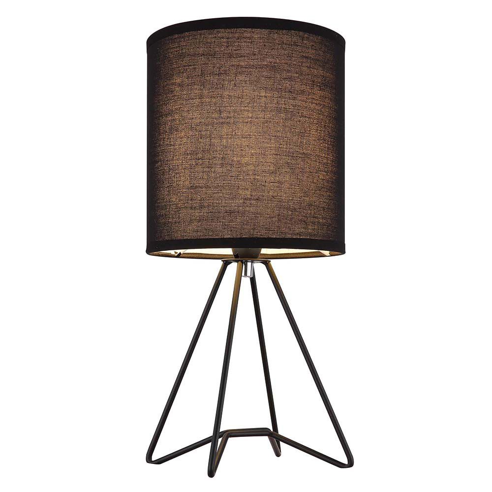 GLOBO LIGHTING Tischleuchte, Leuchtmittel nicht inklusive, Tischlampe Tischleuchte Nachttischlampe schwarz Textil E14 Metall