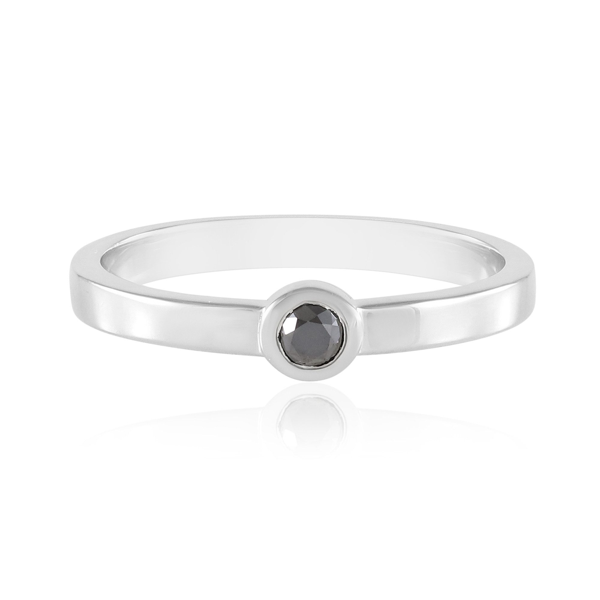 Cavill Diamantring Schwarzer Diamant Silberring, 0,12 ct, plattiert (1-tlg)