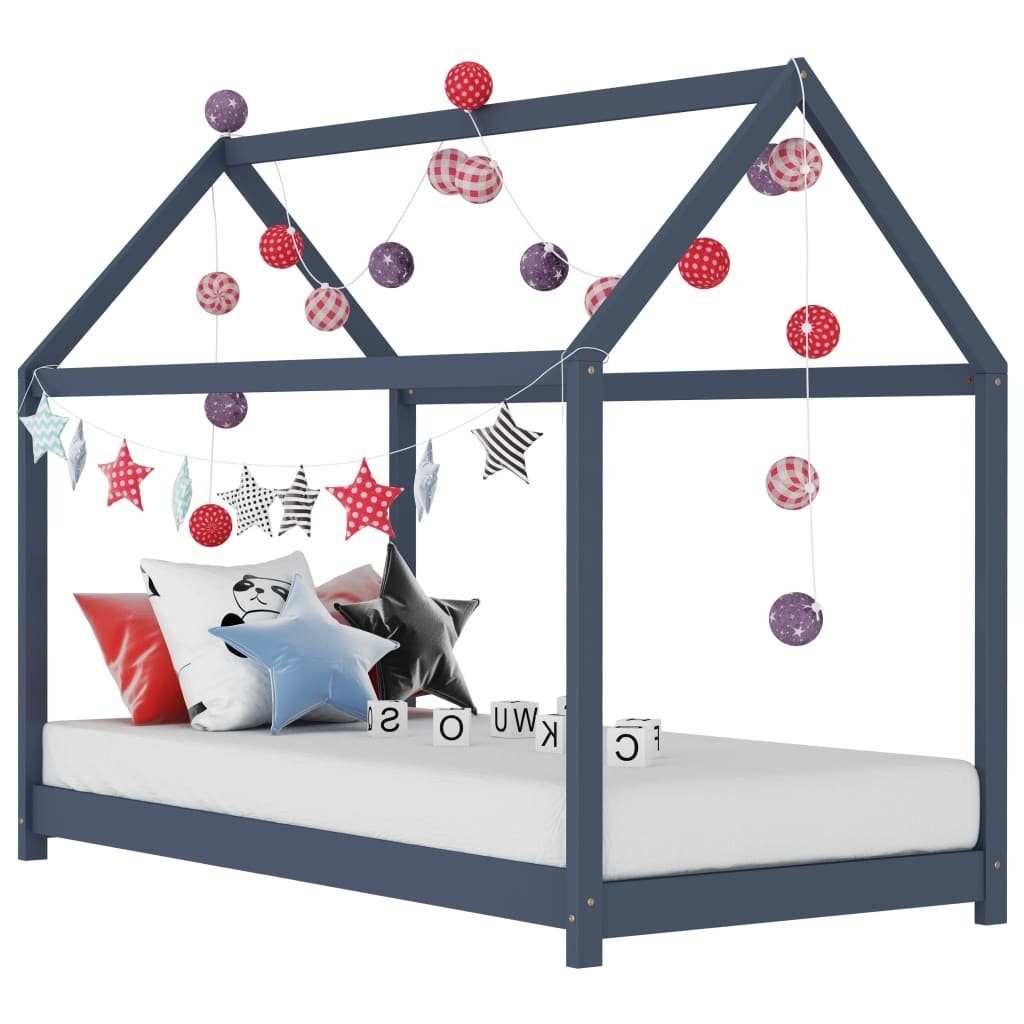 Babybett aus Kiefer in Grau