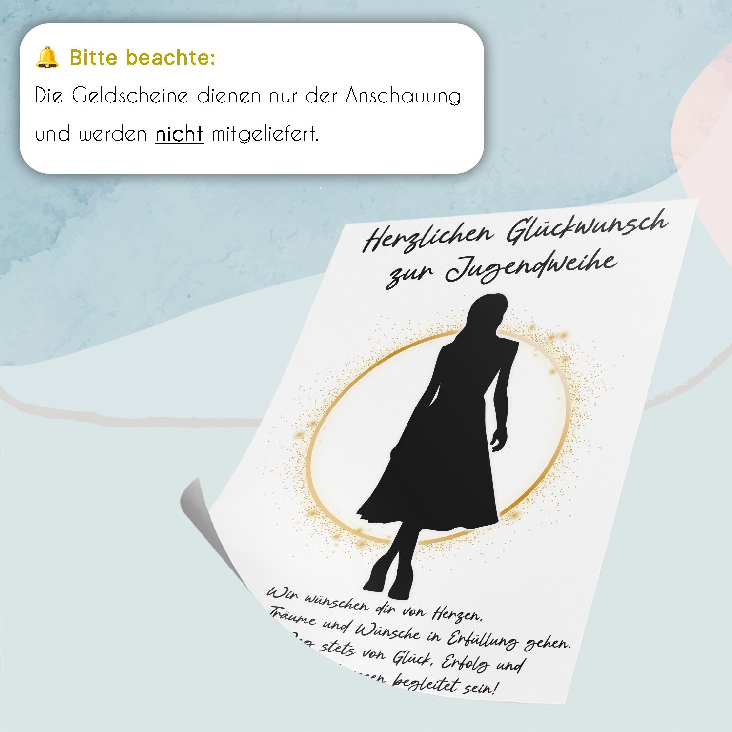 Tigerlino Poster Jugendweihe Geschenk Mädchen Geldgeschenk zur Jugendweihe