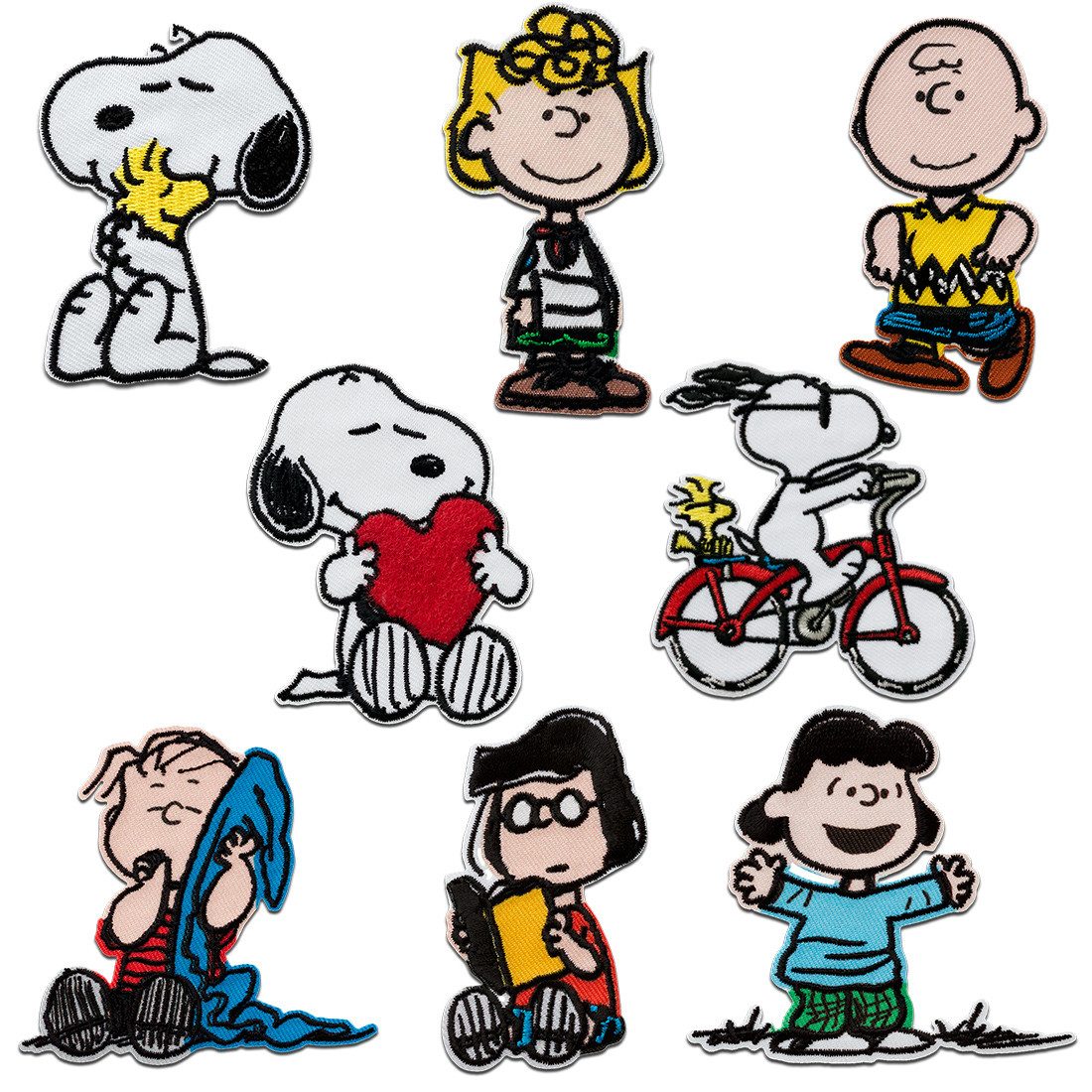 Mono-Quick Aufnäher Bügelbild, Aufbügler, Applikationen, Patches, Flicken, zum aufbügeln, PES, NY, Snoopy Set 8 Stück