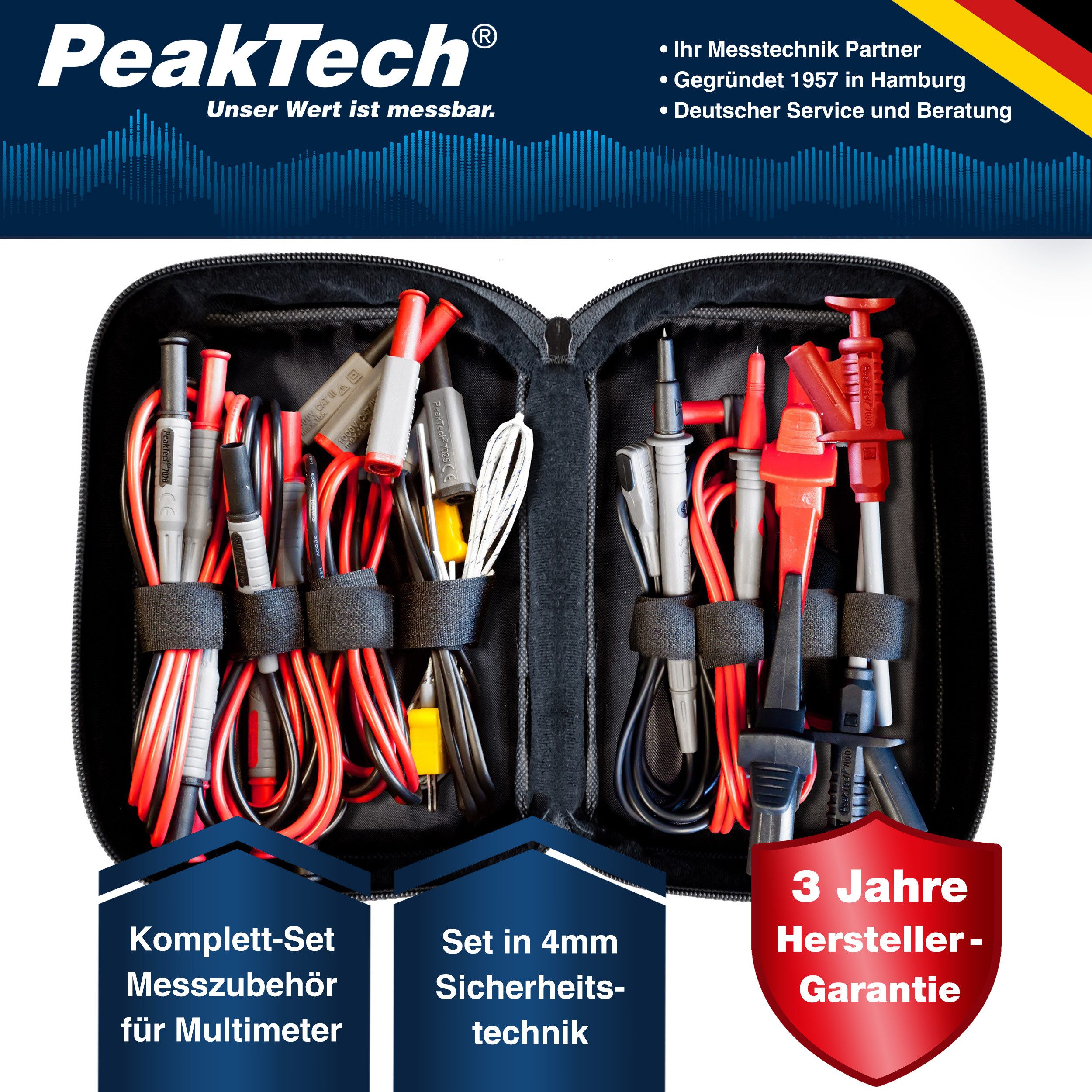 Thumbnail - PeakTech Multimeter PeakTech P 8200: Messzubehör-Set ~ mit Prüfleitungen, (1 St)