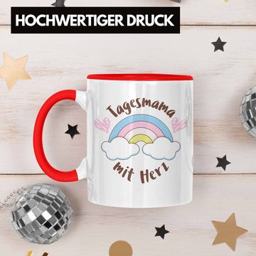 Trendation Tasse Trendation - Tagesmama Geschenk Tasse Tagesmutter Aufpasserin Erzieherin Geschenkidee mit Herz