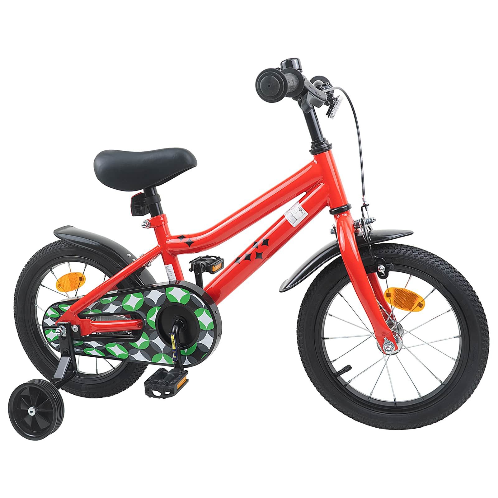 vidaXL Kinderfahrrad 112,5 x 51 x 75 cm Kinderfahrrad 16 Zoll für 4-6 Jahre alt Rot Stützrä