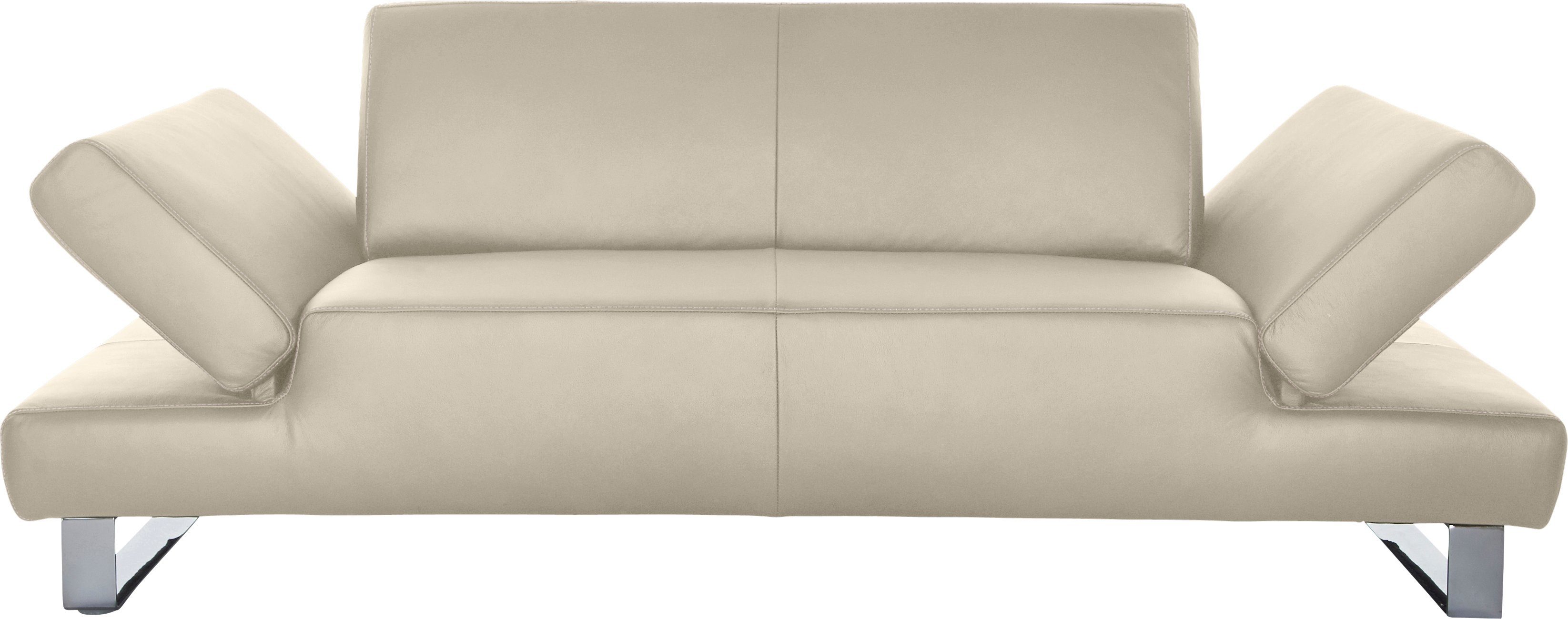 W.SCHILLIG 2-Sitzer taboo, mit Übertiefe, inklusive Armlehnenverstellung, mit Kontrastnaht eisgrau Z59