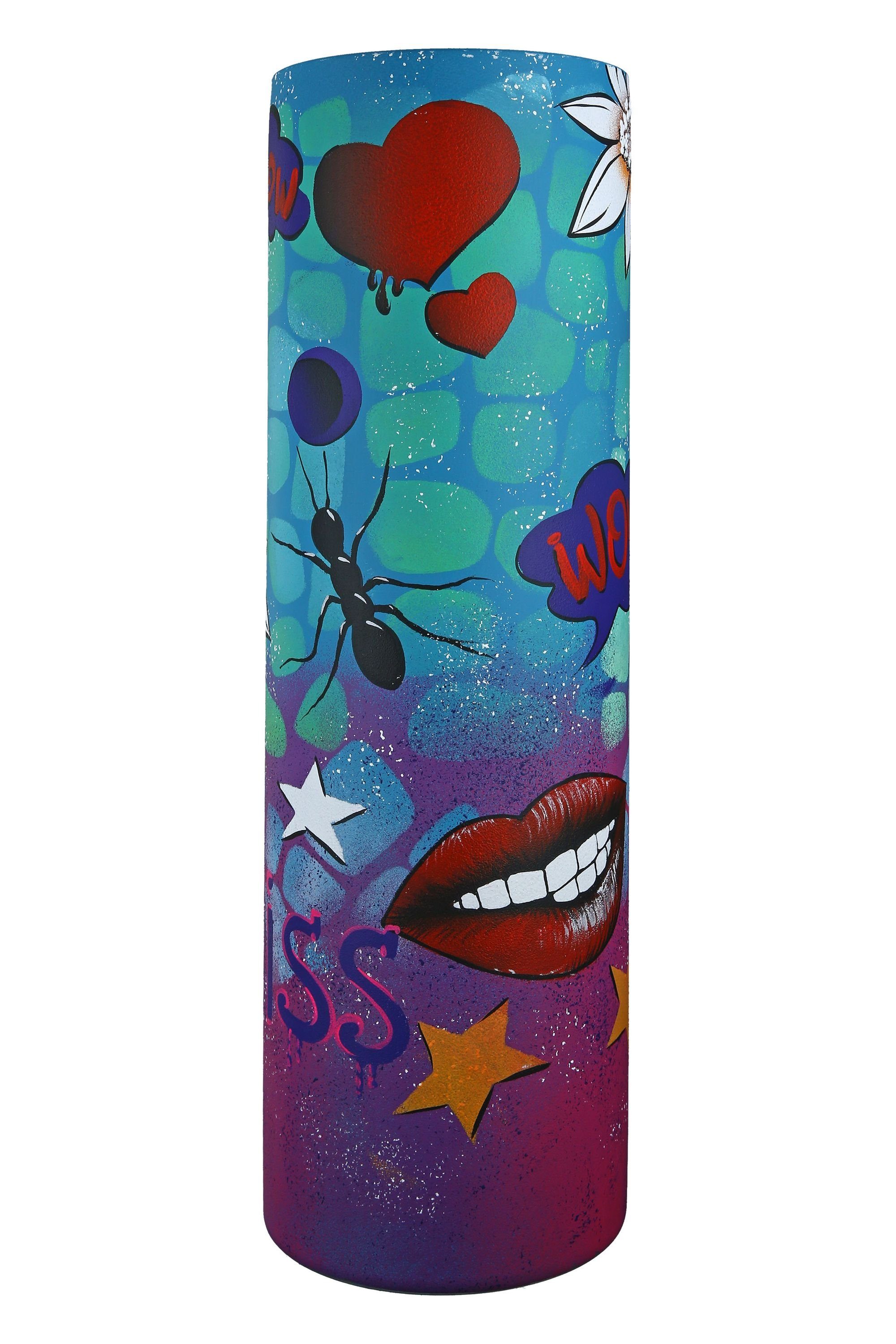 GILDE Dekovase GILDE Vase Street Art - mehrfarbig - H. 49,5cm x D. 14,5cm
