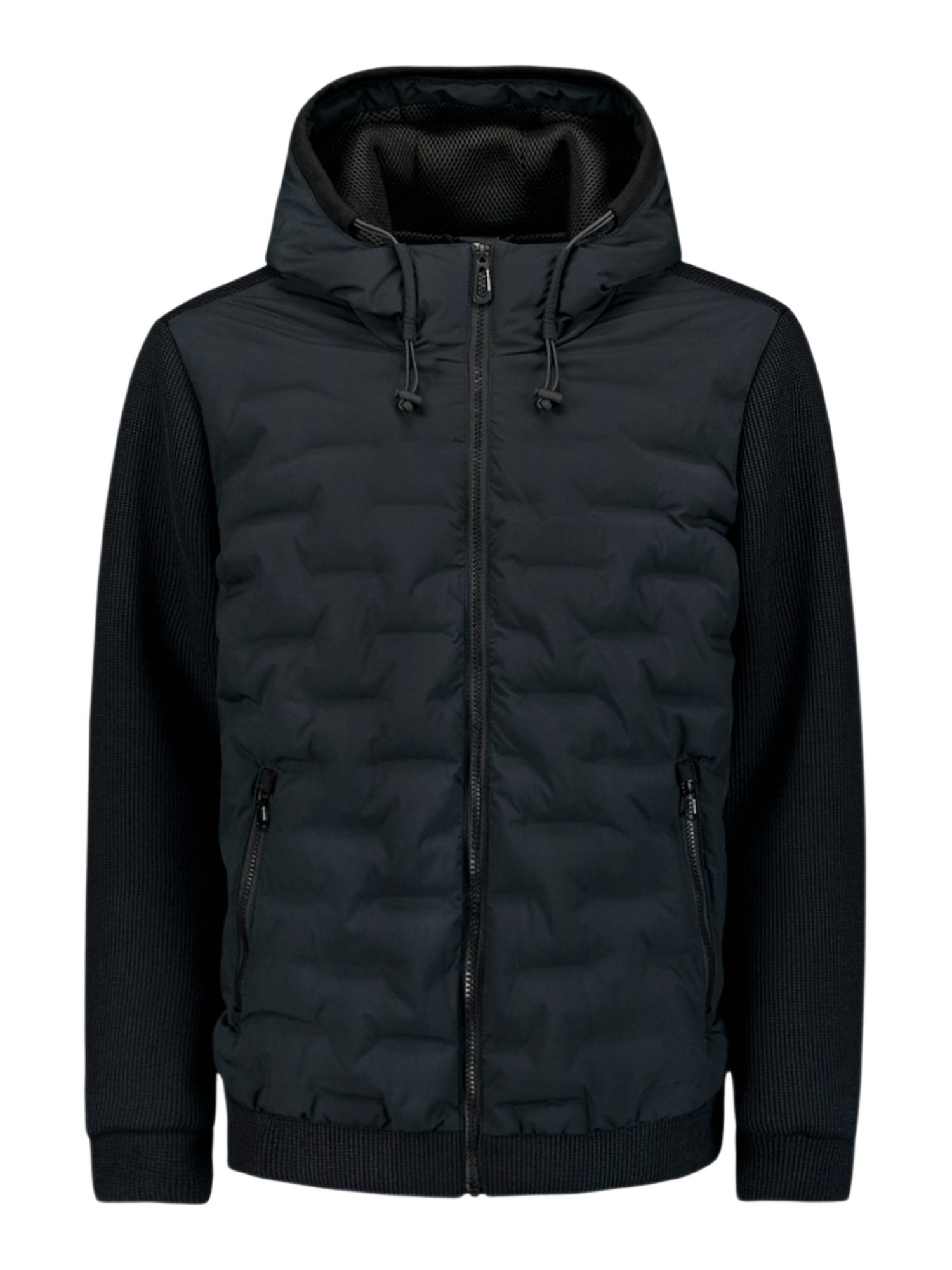 NO EXCESS Outdoorjacke SN schwarz,Outdoor,Polyester,Strukturiert,Kapuze,Langarm,Regular Fit