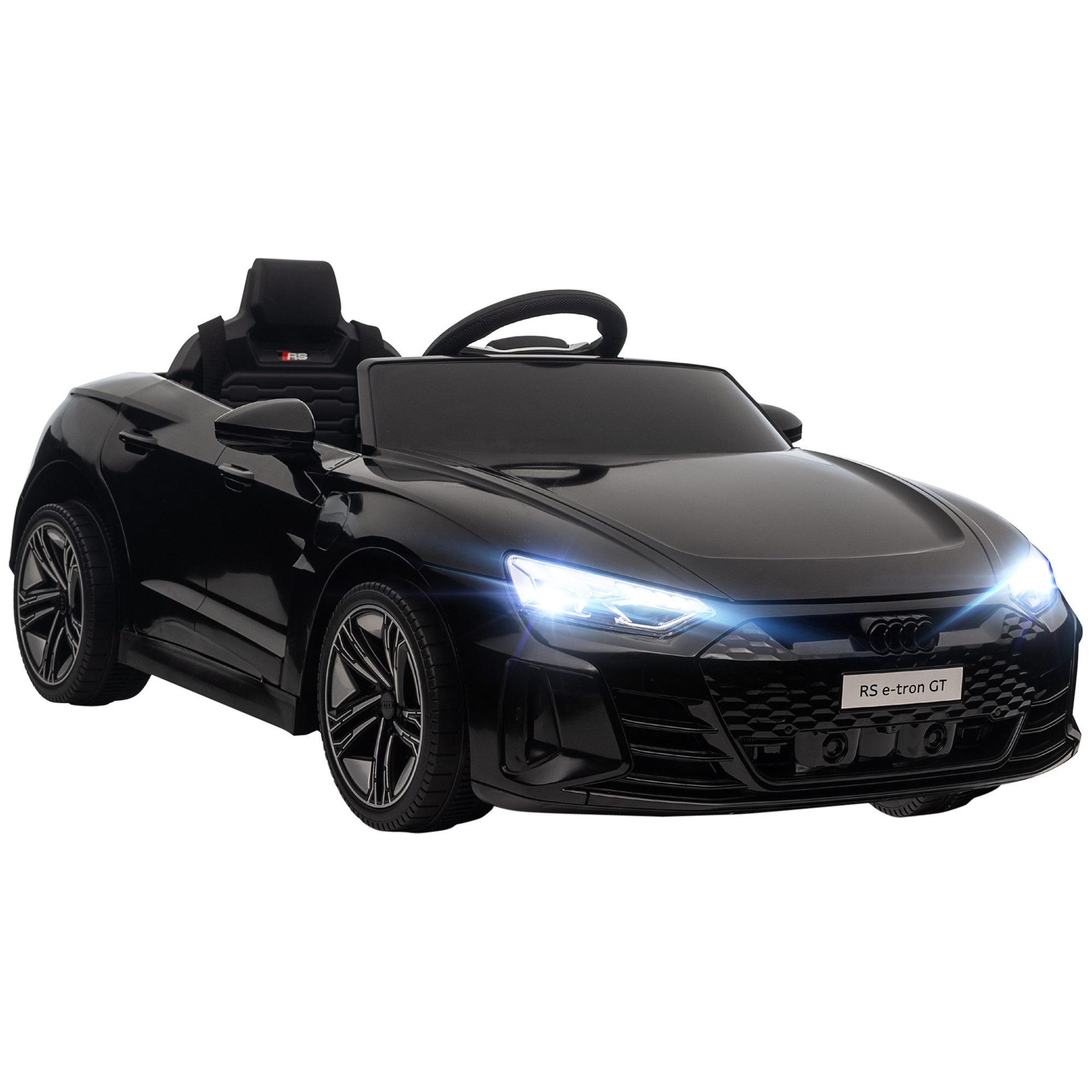 HOMCOM Elektro-Kinderauto 12V Audi E-tron mit Fernbedienung, Musikfunktion, Belastbarkeit 25 kg, (1-tlg), für Garten, Balkon, Schwarz