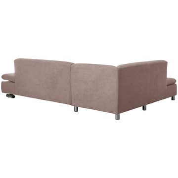 Max Winzer® Ecksofa Terrence Ecksofa links mit Sofa 2,5-Sitzer rechts Flachgewebe rosé, 1 Stück, Made in Germany