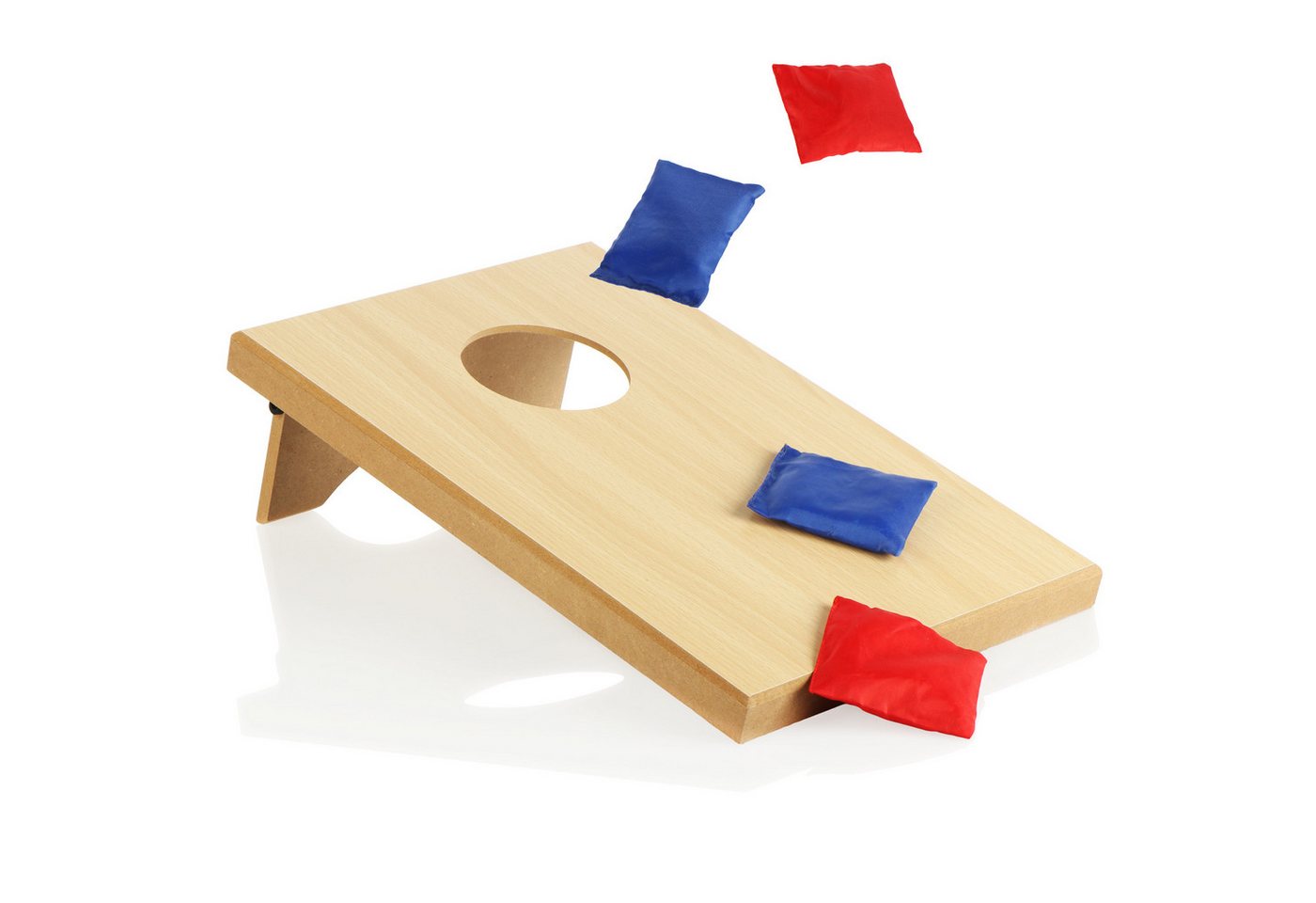 com-four Spiel Cornhole, Bean Bag oder auch Sackloch-Spiel genannt, Sandsäcke Spiel