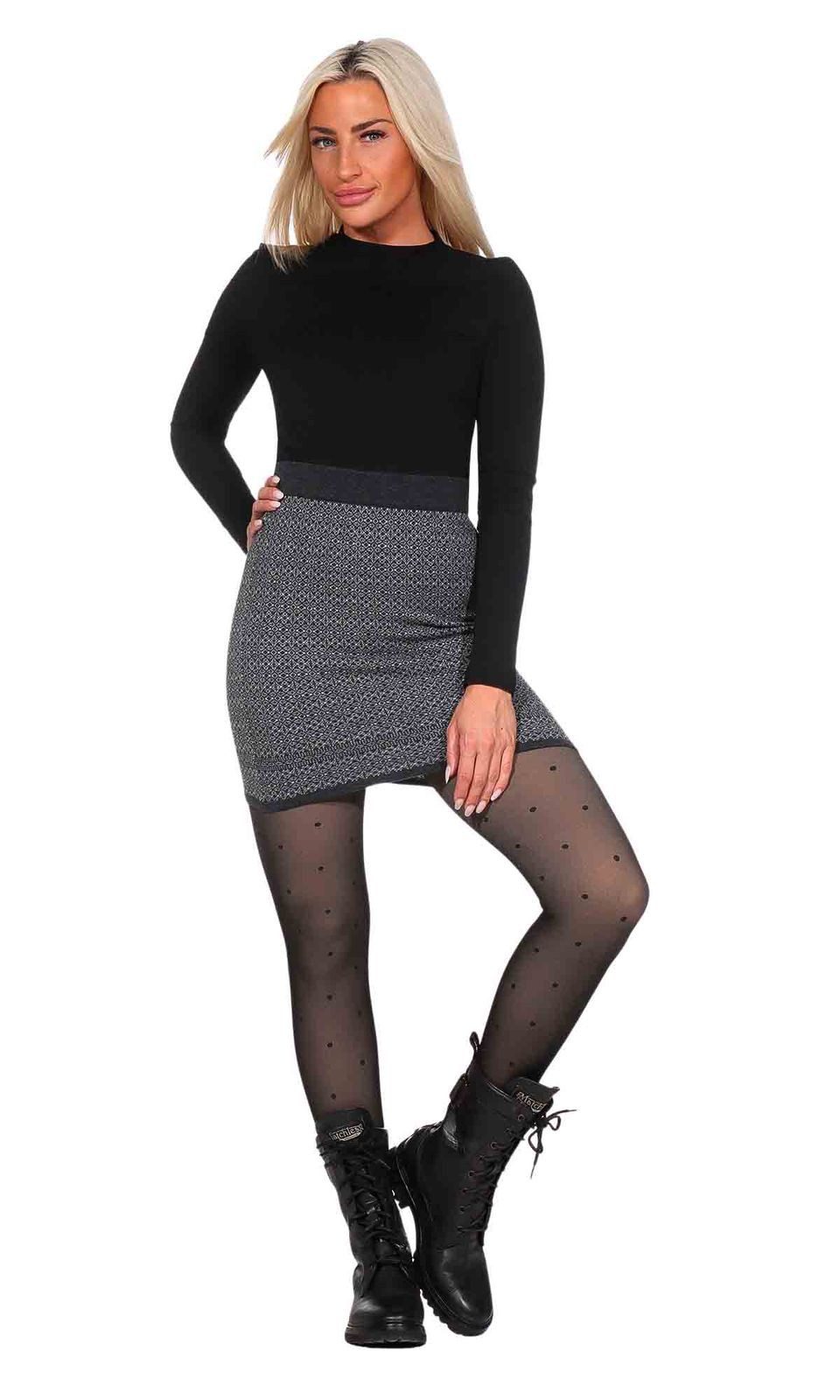 KUNST UND MAGIE Strickrock Bunter Strickrock kurz aus weicher Merinowolle Feinstrick Boho Mini – Bild 4 von 5