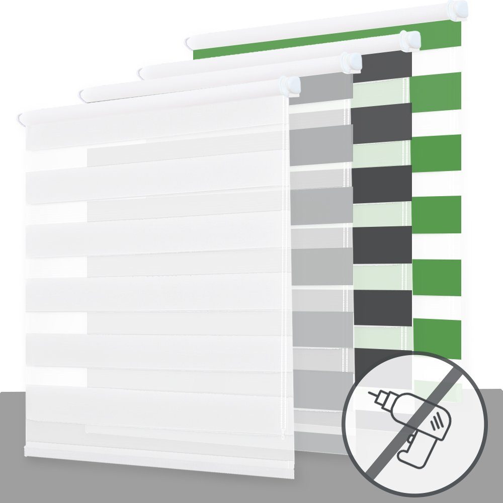 Doppelrollo Fensterrollos Ohne Bohren, Vkele, 130cm/160cm, klemmfix,klemmtr günstig online kaufen