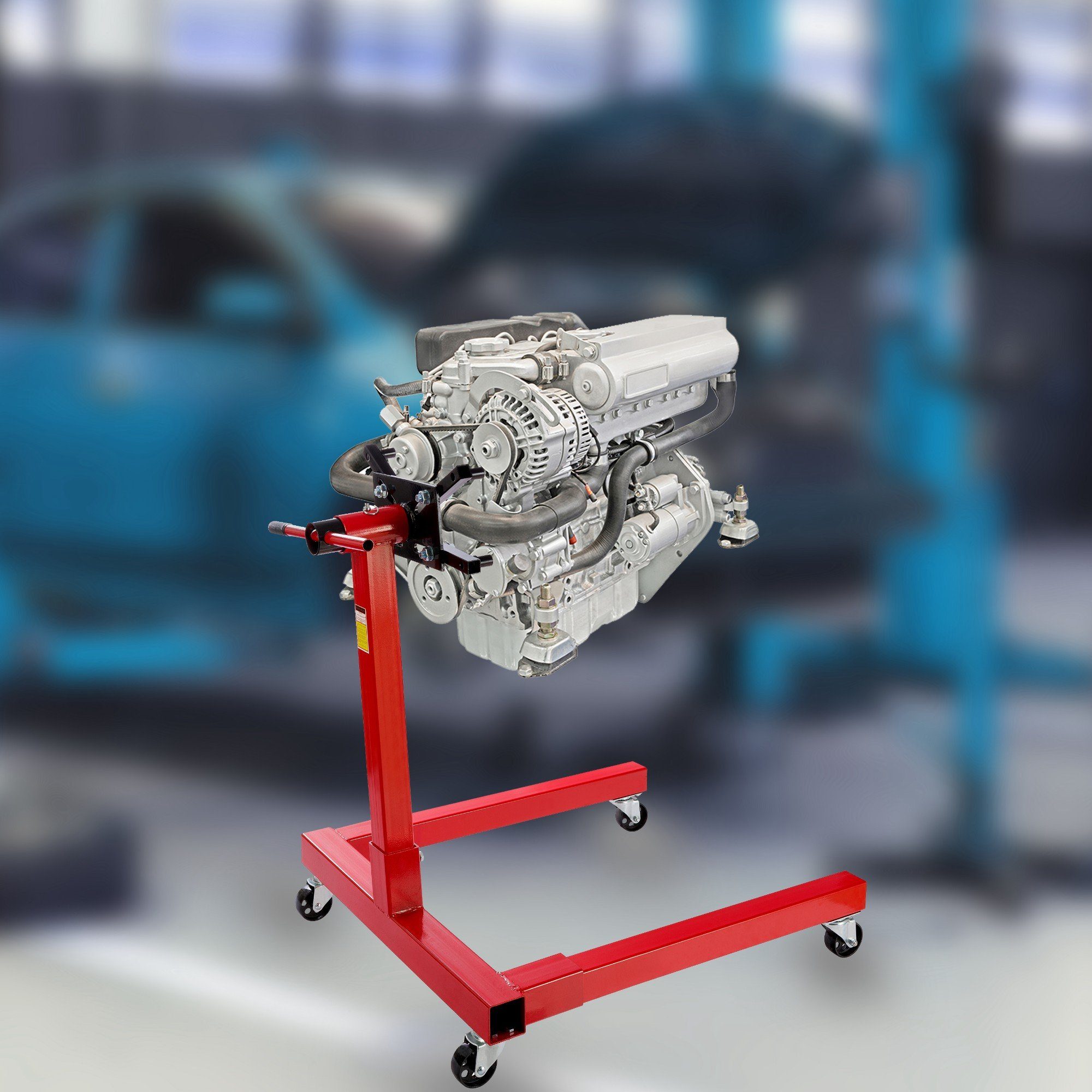 Arebos Werkstattkran Motorträger Motorhalter Getriebehalter Montageständer, Maximale Ladekapazität: 570 kg Maße B x L x H: 880 x 970 x 915 mm, Breite Stangen: 6 cm