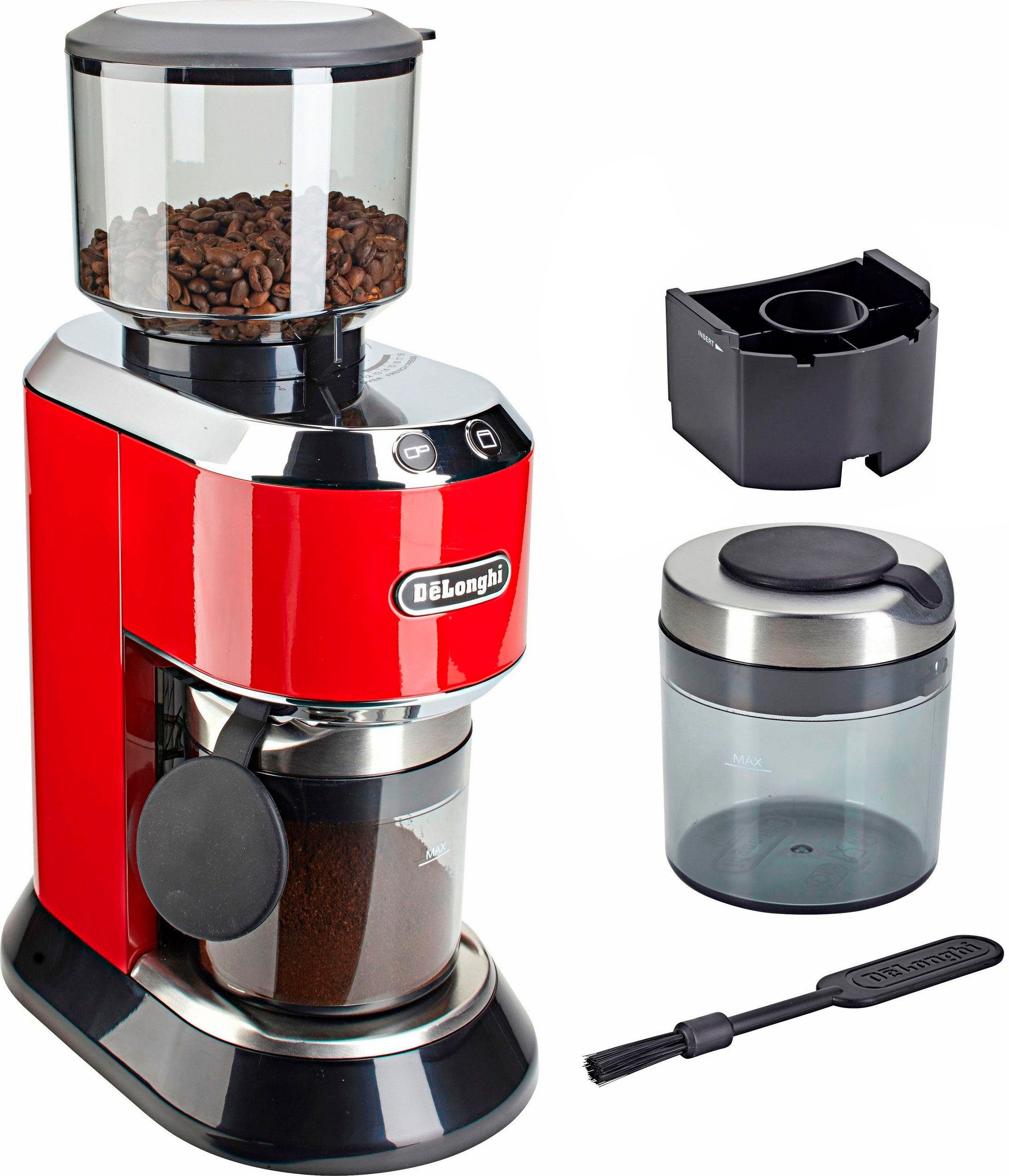 De'Longhi Kaffeemühle Dedica KG520.R, 150 W, Kegelmahlwerk, 350 g  Bohnenbehälter online kaufen | OTTO