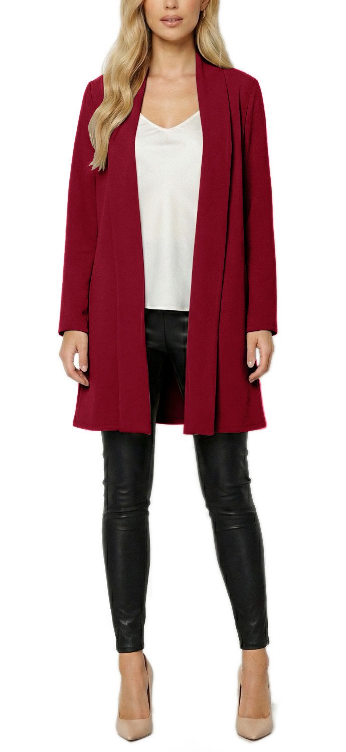 dy_mode Cardigan Damen Langcardigan offen Leichte Übergangsjacke für Frühjahr Sommer in Unifarben, Ohne Verschluss