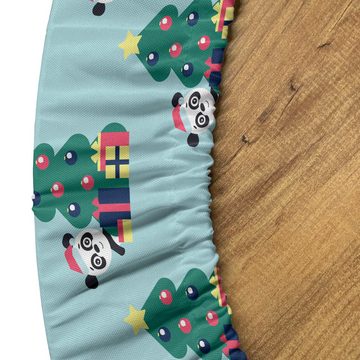 Abakuhaus Tischdecke Rundum-elastische Stofftischdecke, Weihnachten Lustige Pandas Neujahr