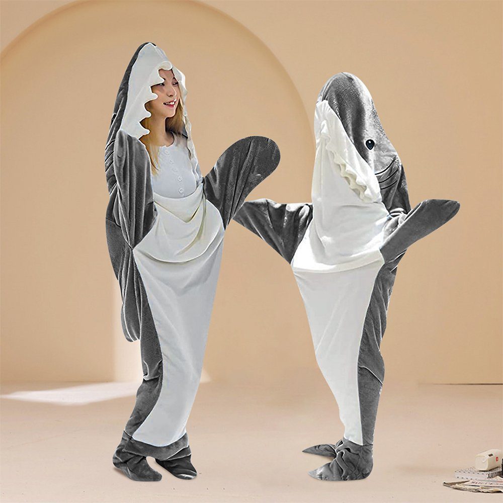 Wohndecke Hai-Decke Hoodie, Superweicher Sofa Kuscheldecke günstig online kaufen