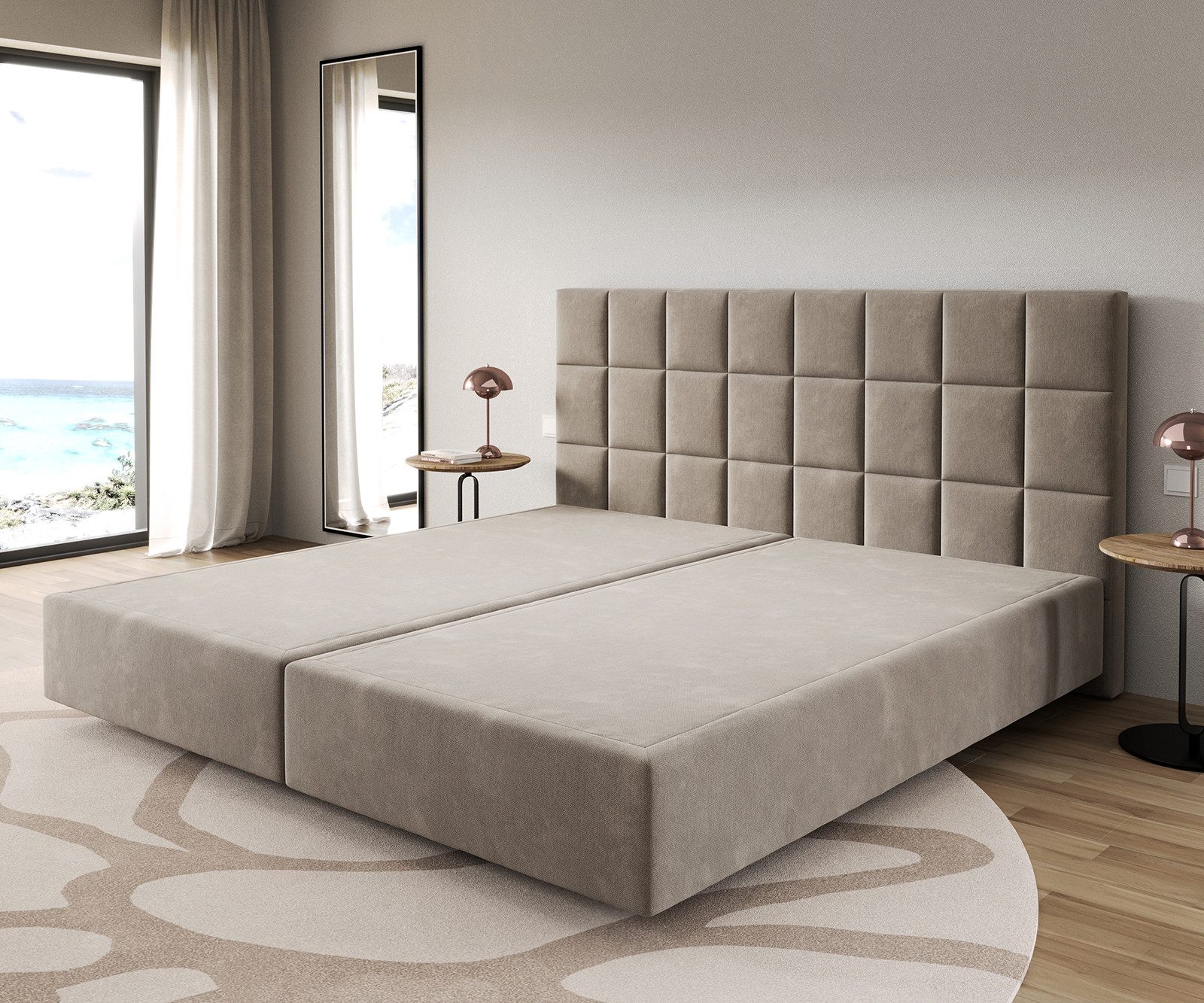 DELIFE Bettgestell Dream-Fine, Mikrofaser Beige 200x200 günstig online kaufen