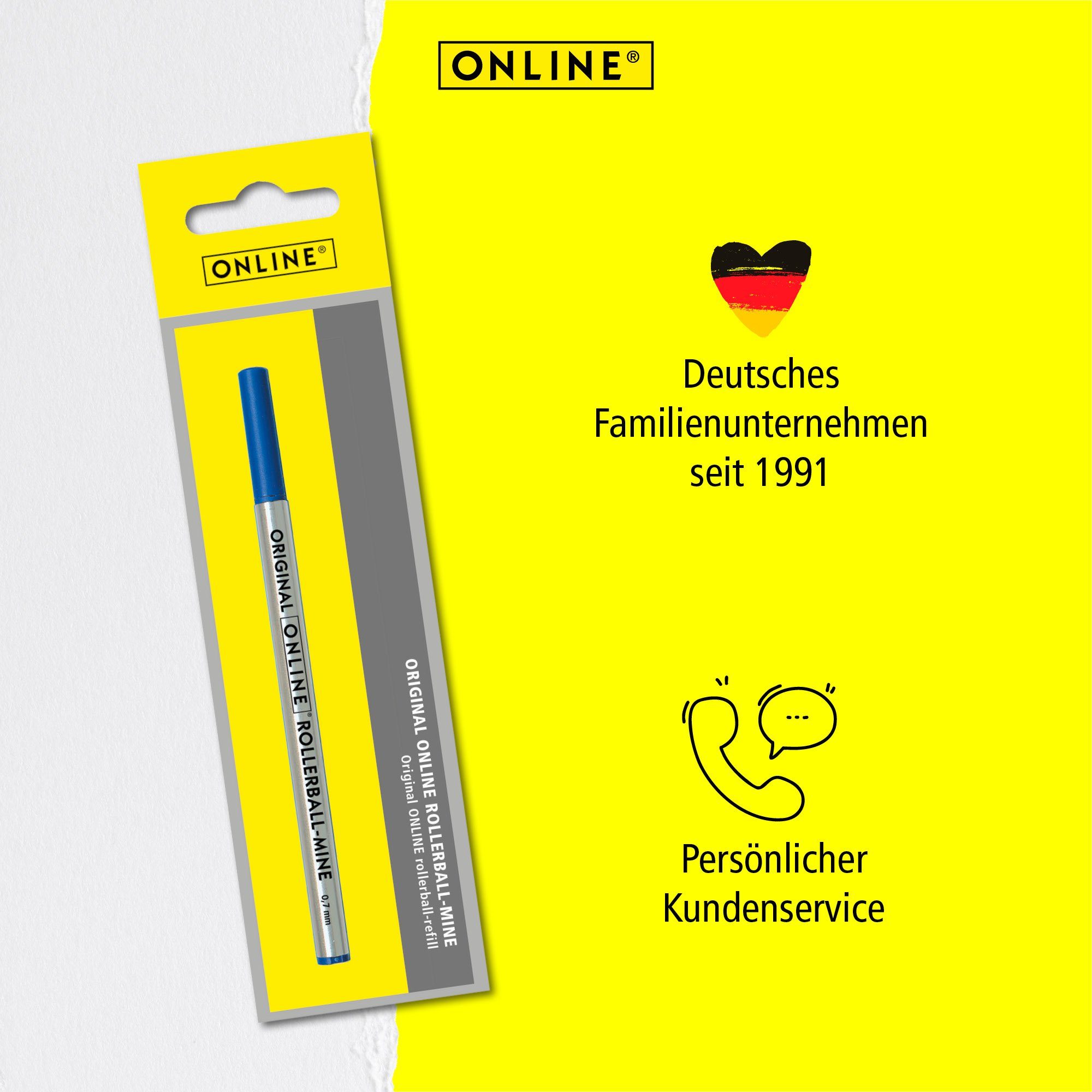 Deutschland Online hergestellt in Mine, Tintenroller Blau Standard-Tintenroller, Rollerball Pen für dokumentenecht,