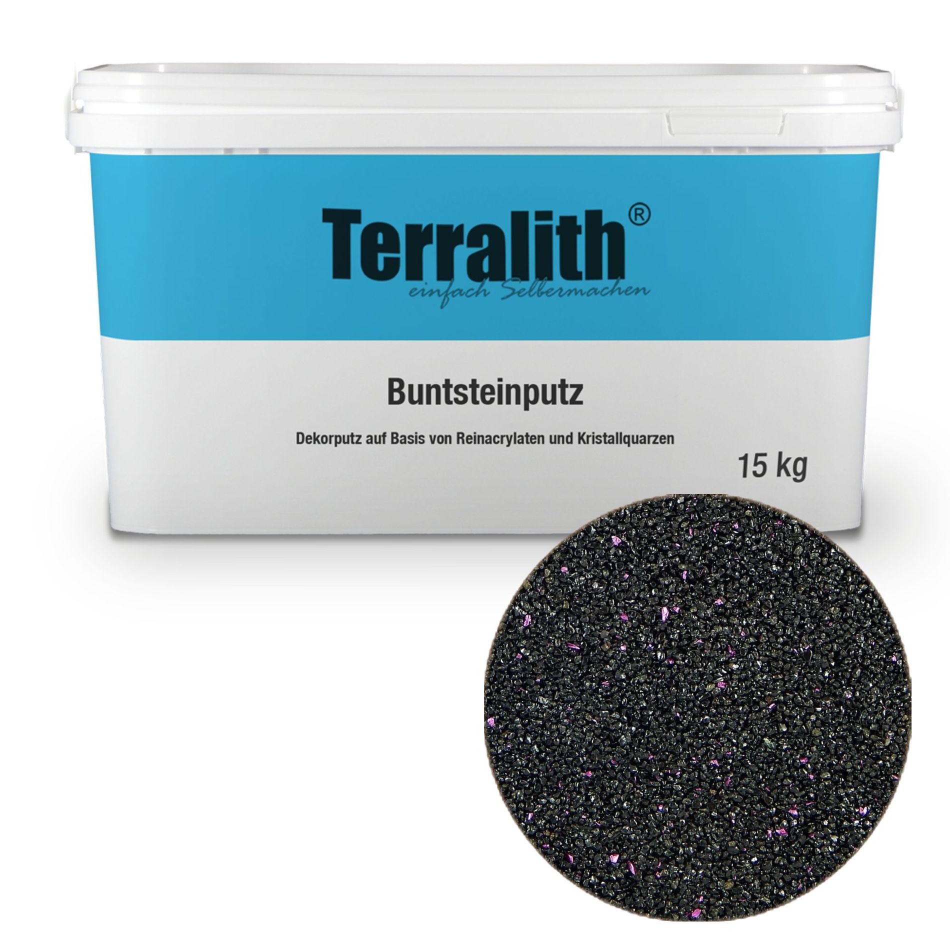Terralith® Kunstharzputz Buntsteinputz Mosaikputz 2mm -15 kg- BSP112 (Eimer, Verarbeitungsfertig) Dekorationsputz aus Marmor-Granulat bzw. eingefärbter Körnung