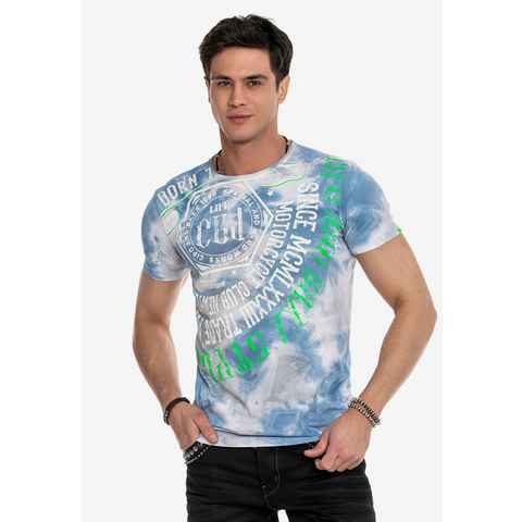 Cipo & Baxx T-Shirt mit modischem Batik-Muster