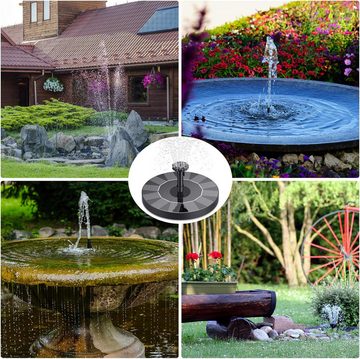 XDOVET Gartenbrunnen Solar Springbrunnen, 16cm Solar-Teichpumpe mit 6 Effekten, Solar-Wasserpumpe, Pumpe für Gartenteiche oder Vogeltränke