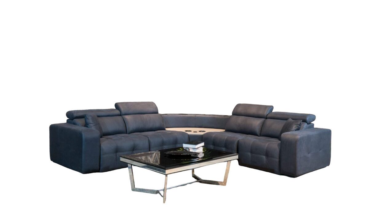 JVmoebel Ecksofa Ecksofa L form Ledersofa Großes Sofa Grau Couch Wohnzimmer Design, 1 Teile, Made in Europa