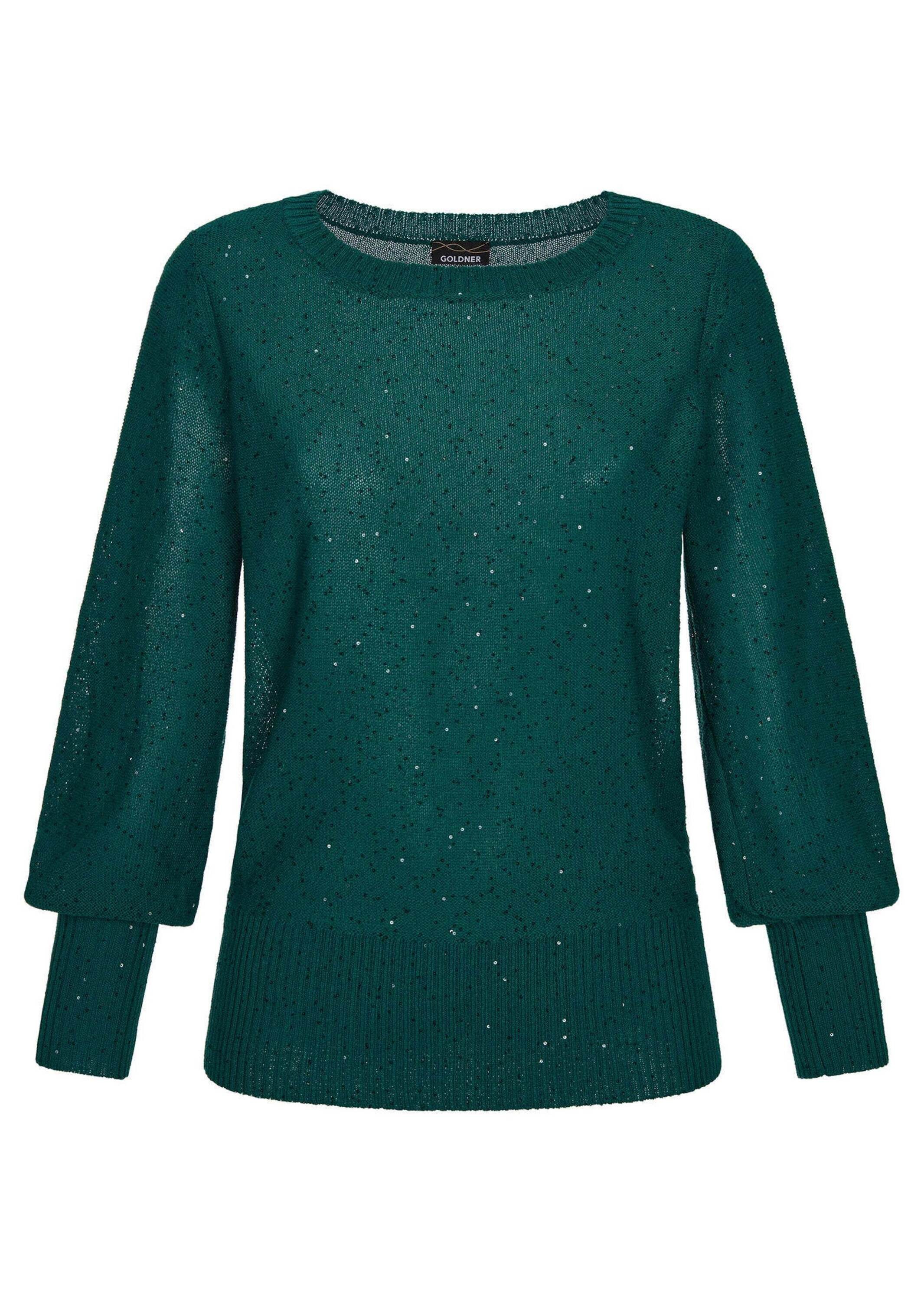 Strickpullover Eleganter glitzernder U-Boot-Pullover